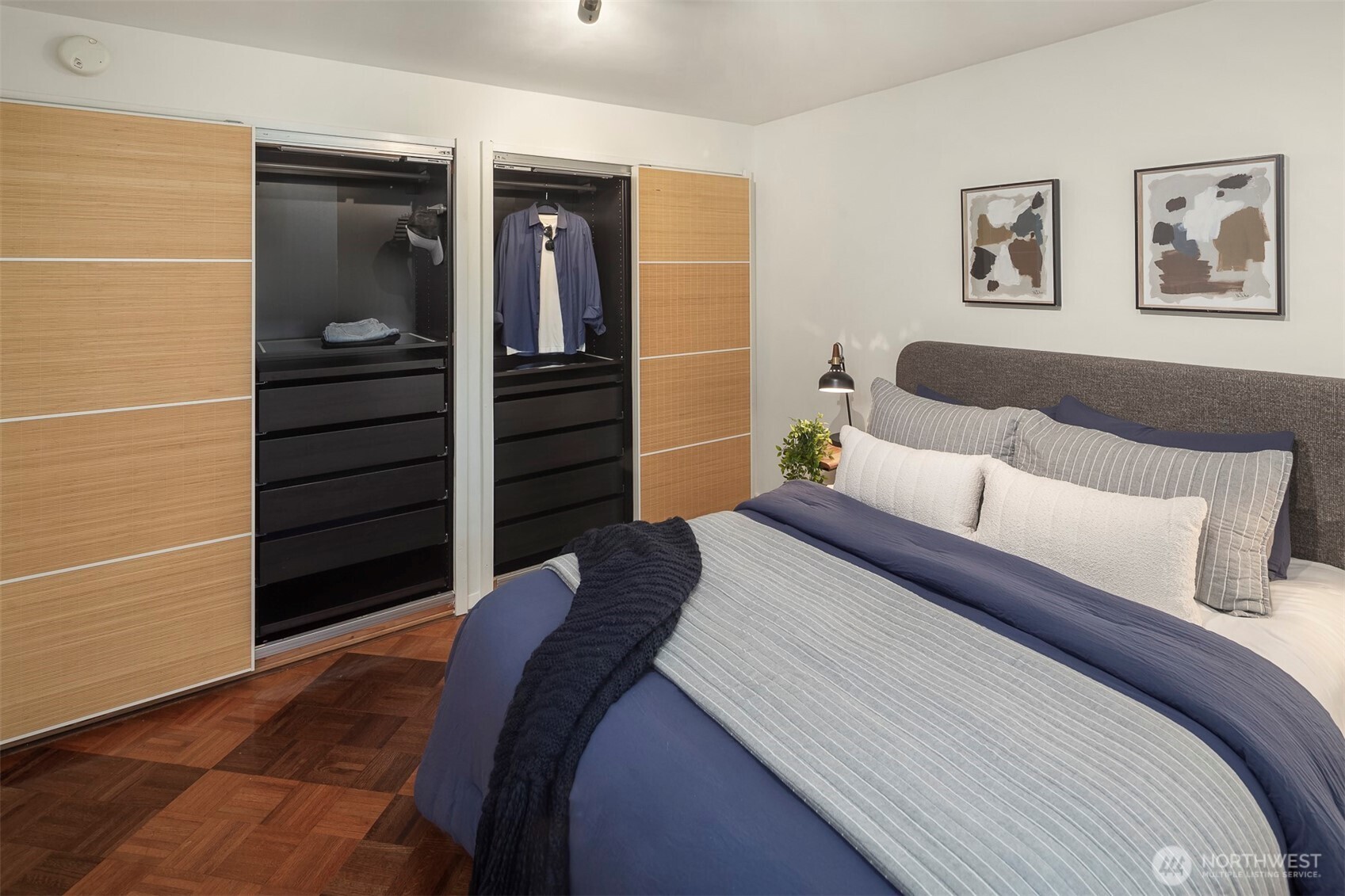 Fully custom double closet system in primary!