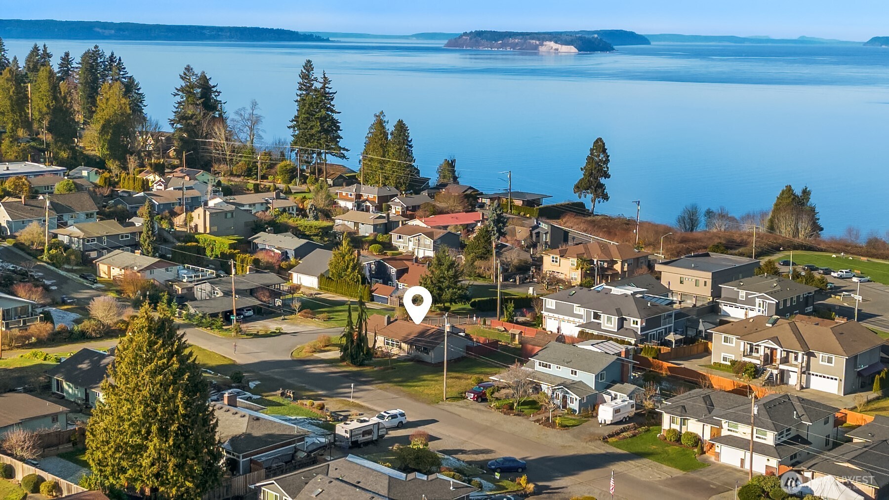 Aerial view facing South West.