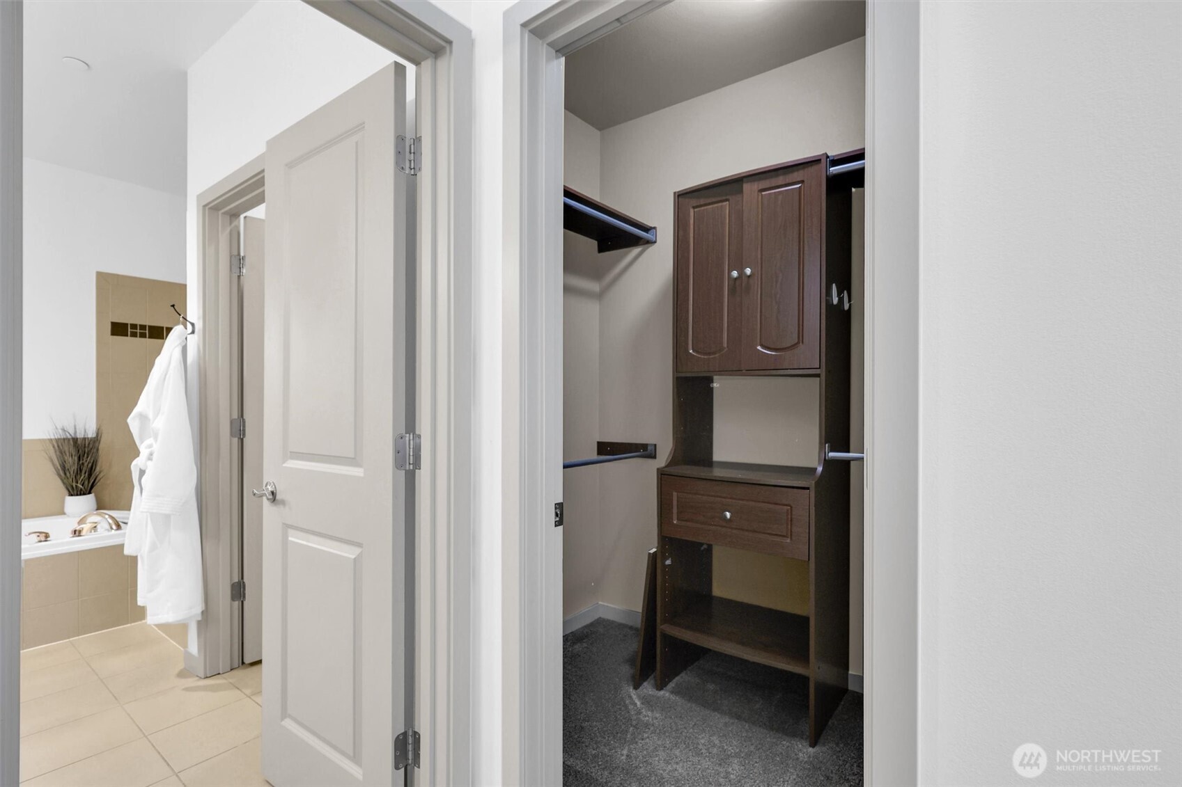 Large closet located in the primary bedroom.