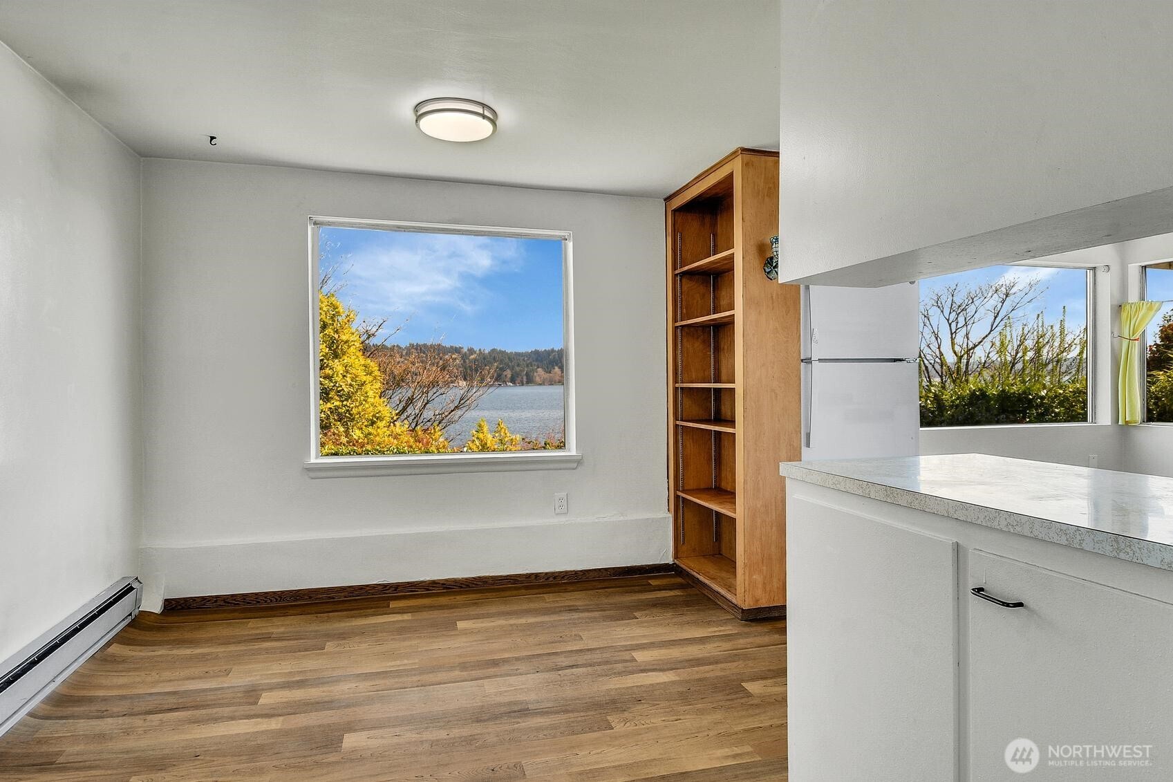 Dining area in the lower level.