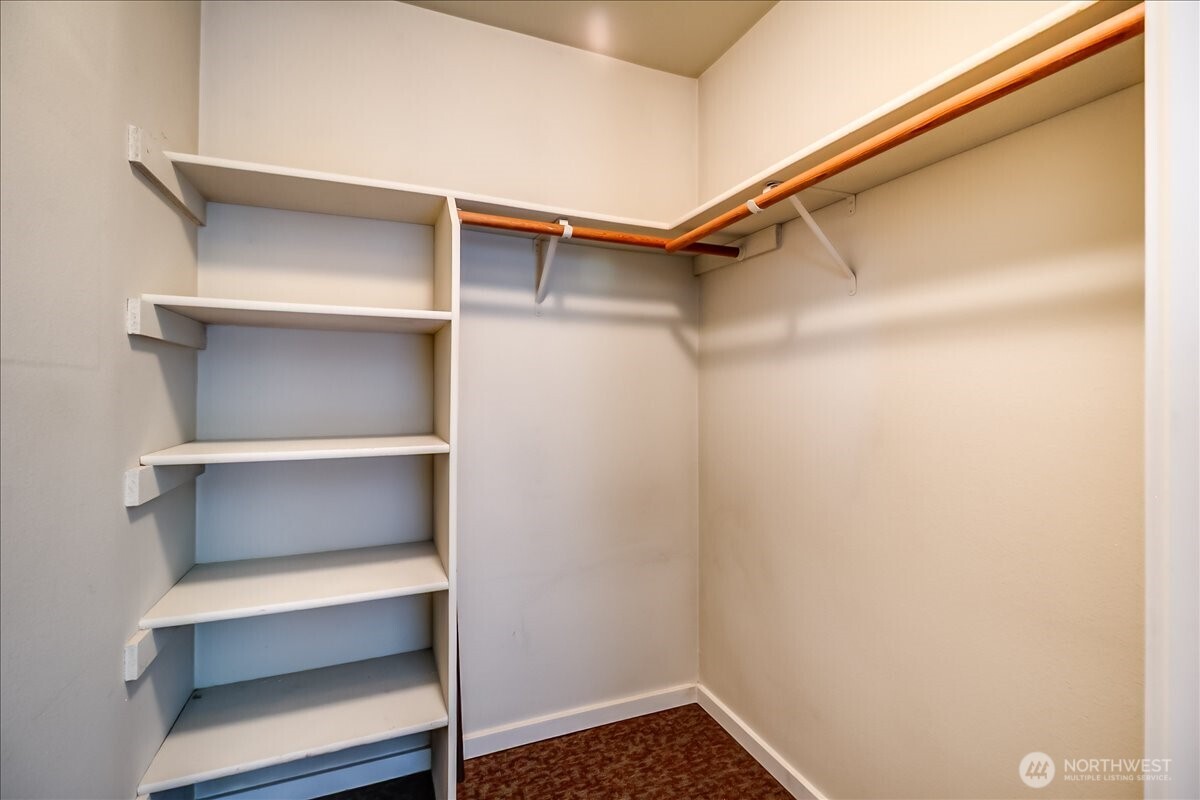 Walk-in closet in the primary bedroom