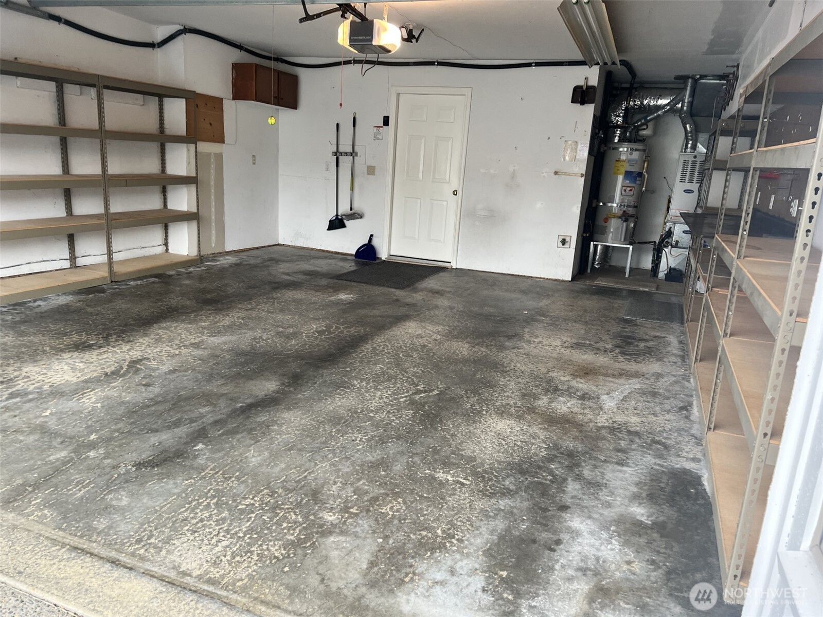 Spacious garage with lots of storage
