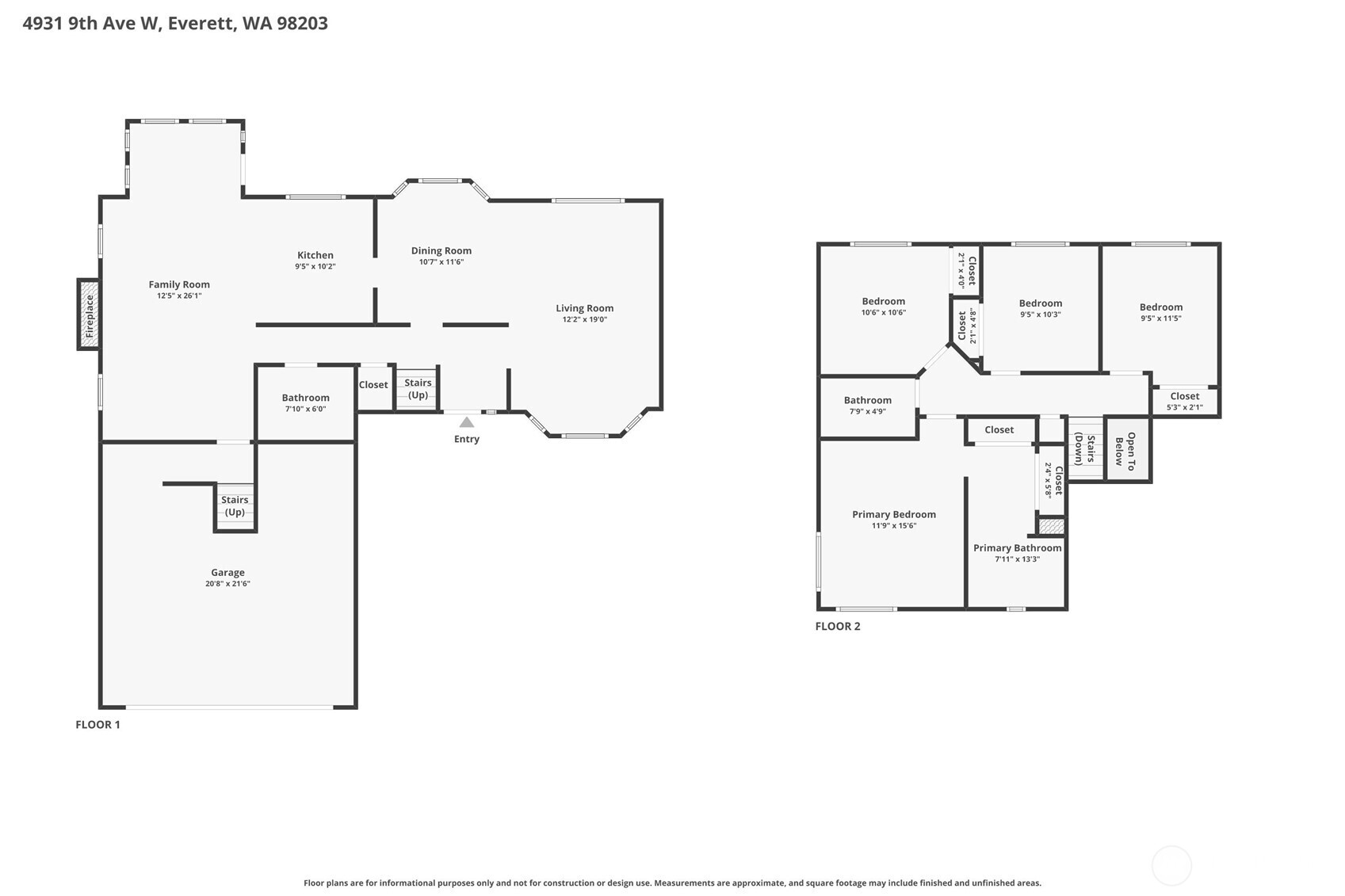 Main and upper floor plan