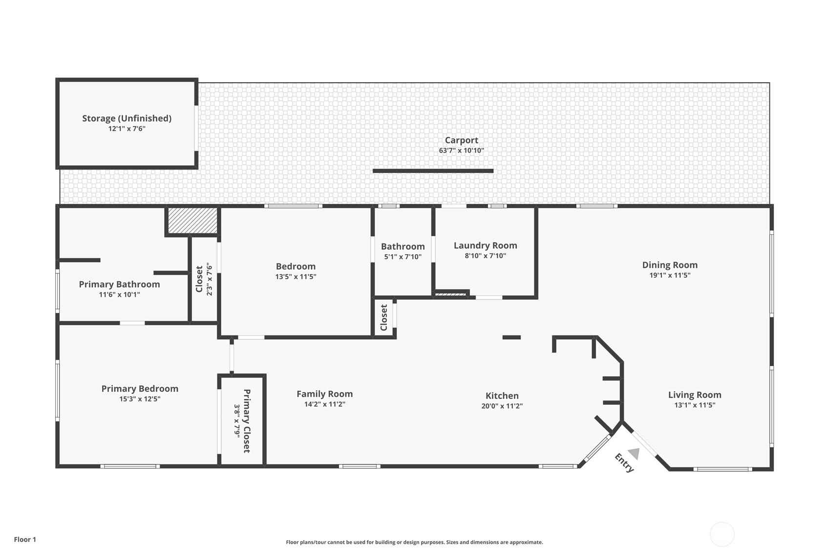 Floor plan with room dimensions