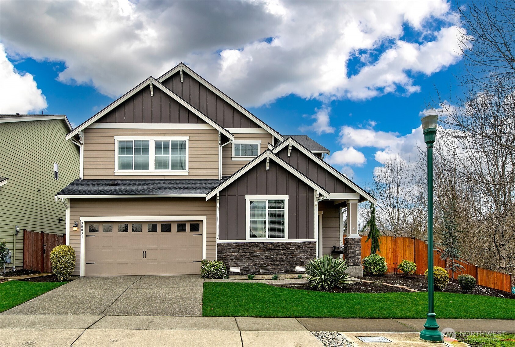 2 car attached garage.