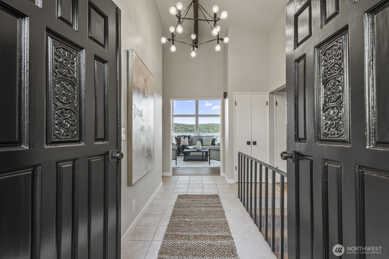 Dramatic entry with custom lighting