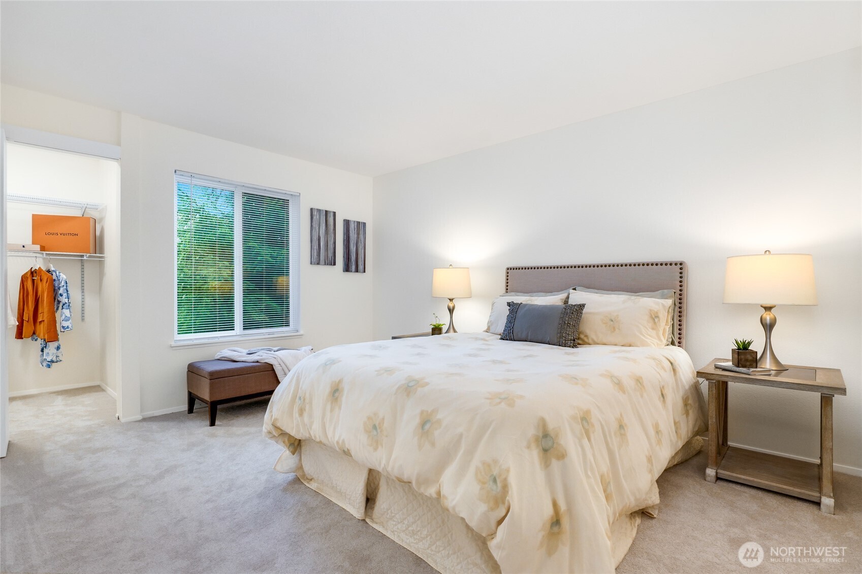 Primary Bedroom, with large walk - in closet