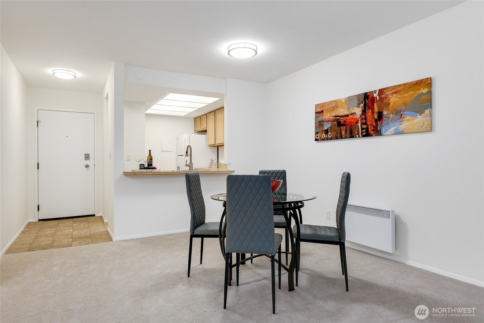 Dining area and kitchen with eating bar