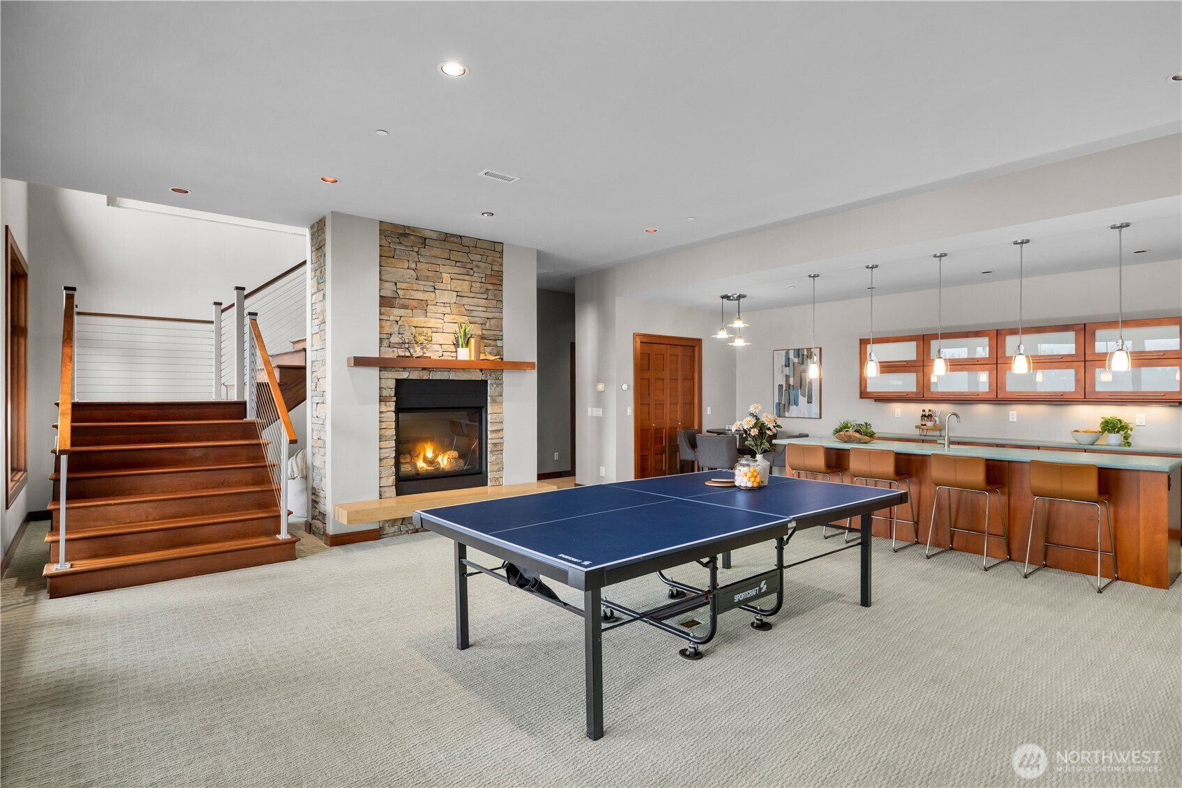 2-car auto gallery plus 3-car garage offering 1,200+ sq ft of enclosed parking and storage.