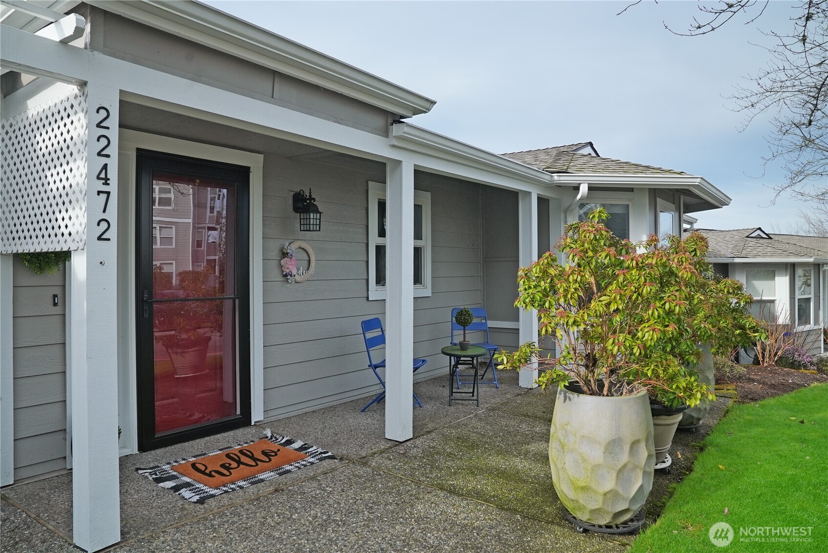 Enjoy conversations with the neighbors sitting on your front porch.