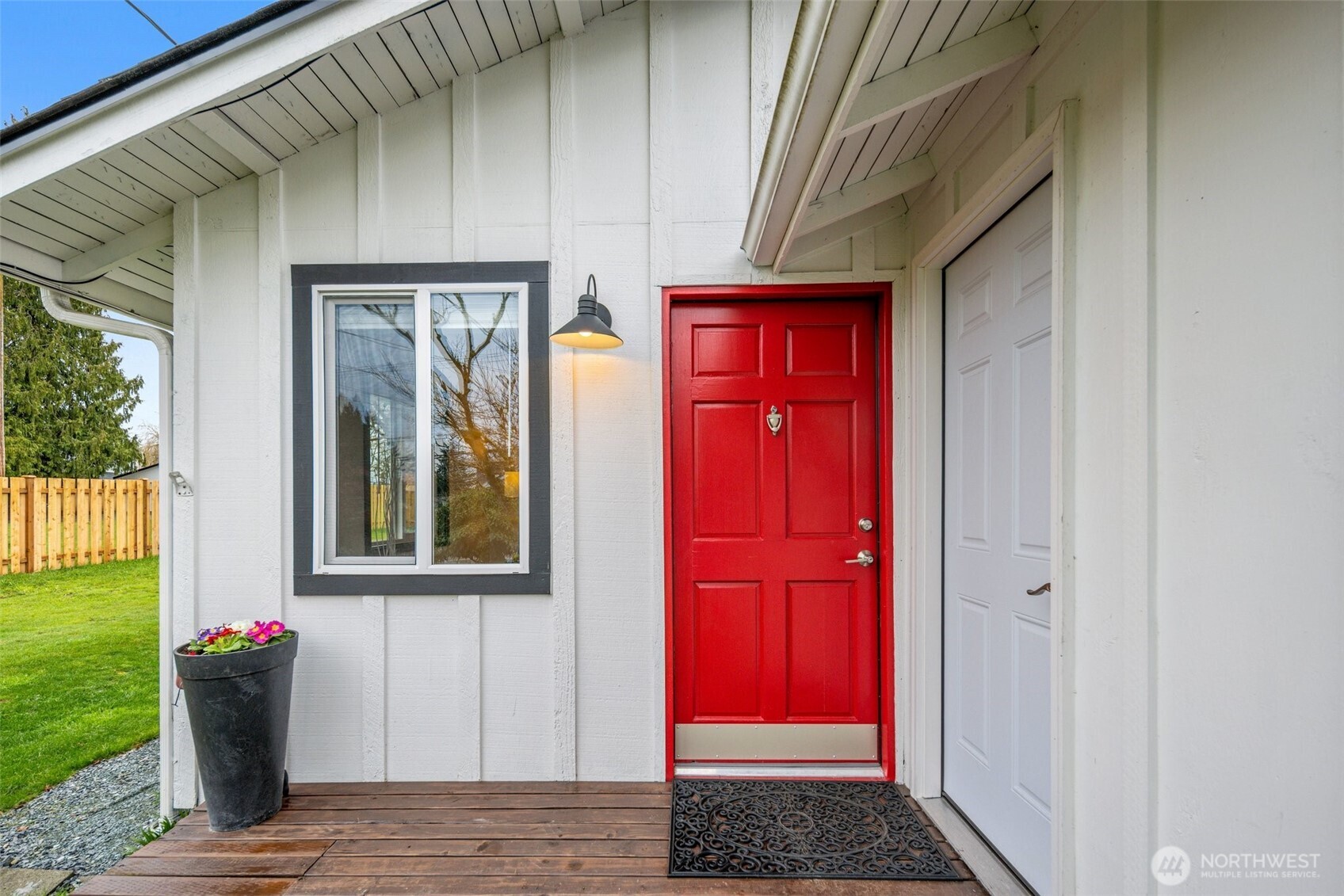A cozy living room off the entryway welcomes you to this beautifully updated rambler.
