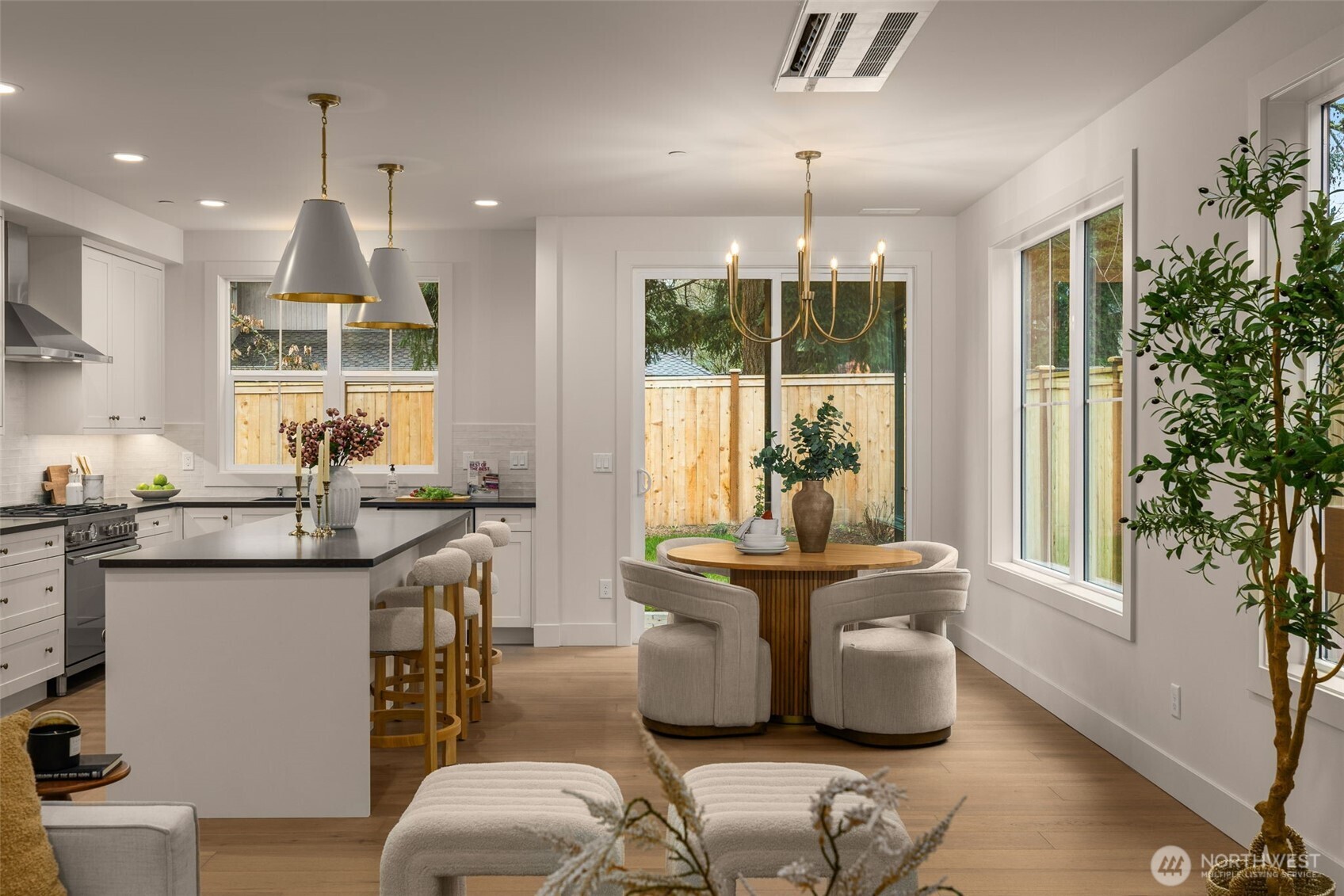 Kitchen featuring a premium stainless steel appliance package. featuring Bertazzoni Italia, Bosch, and Samsung.