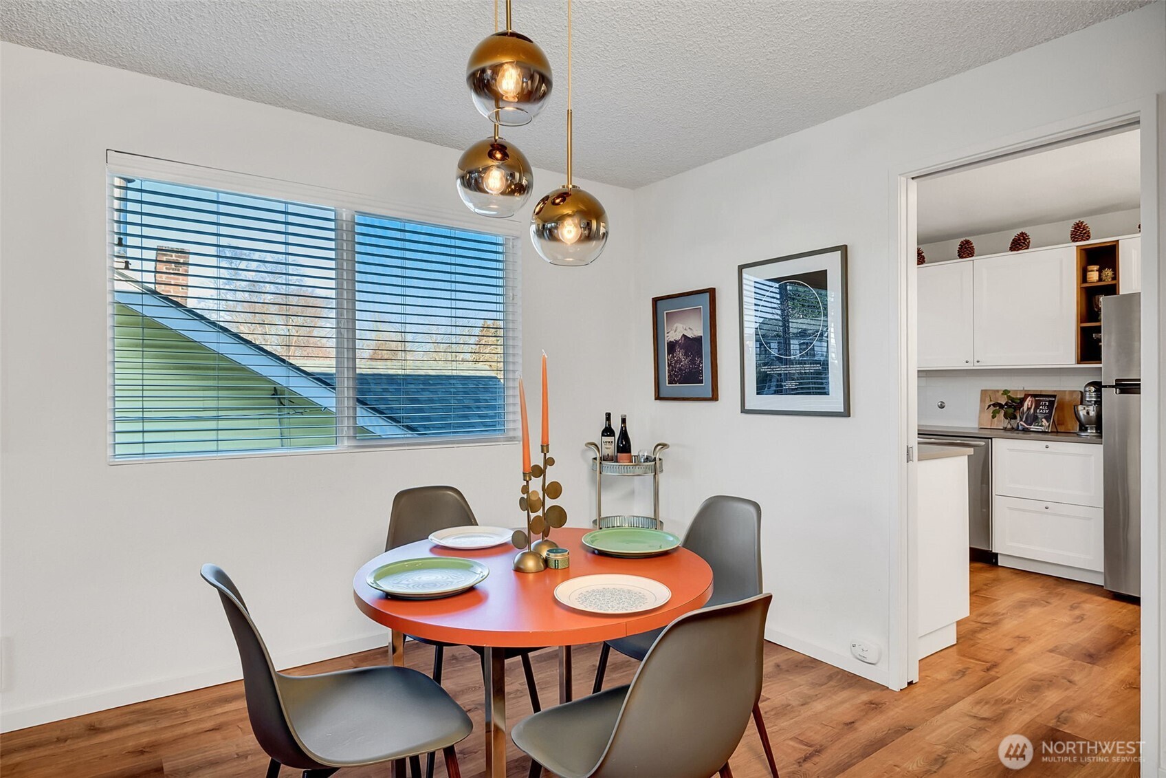 Great storage space in this refreshed kitchen.
