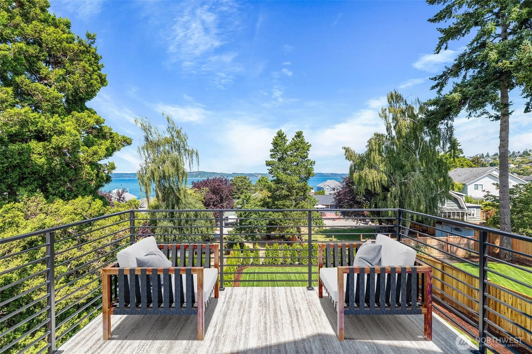 Water views from most every room on upper level and Great Room & kitchen on main