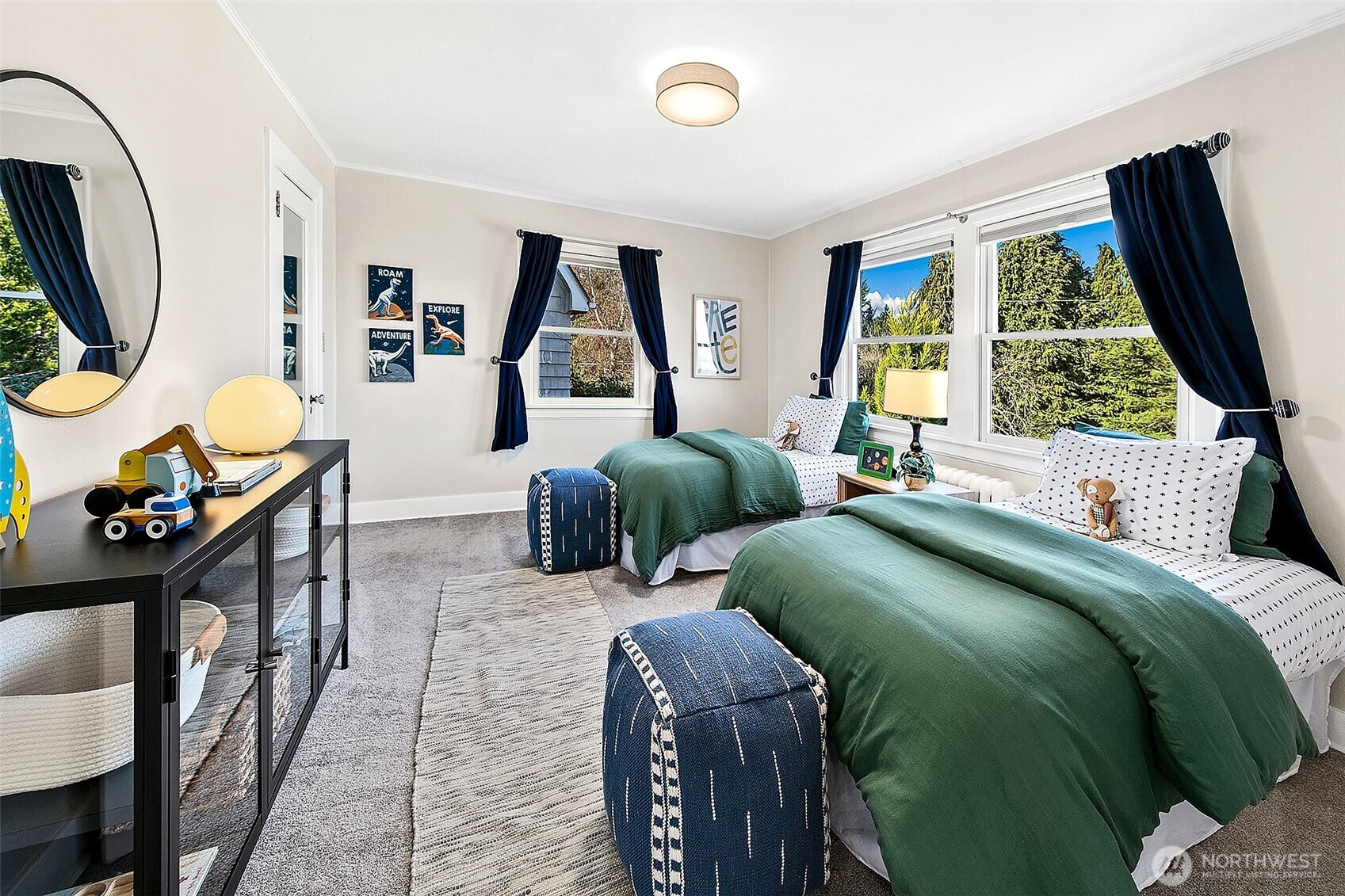 Bedroom two on the second floor includes views of Mt. Baker, Lake Washington and Interlaken Park.