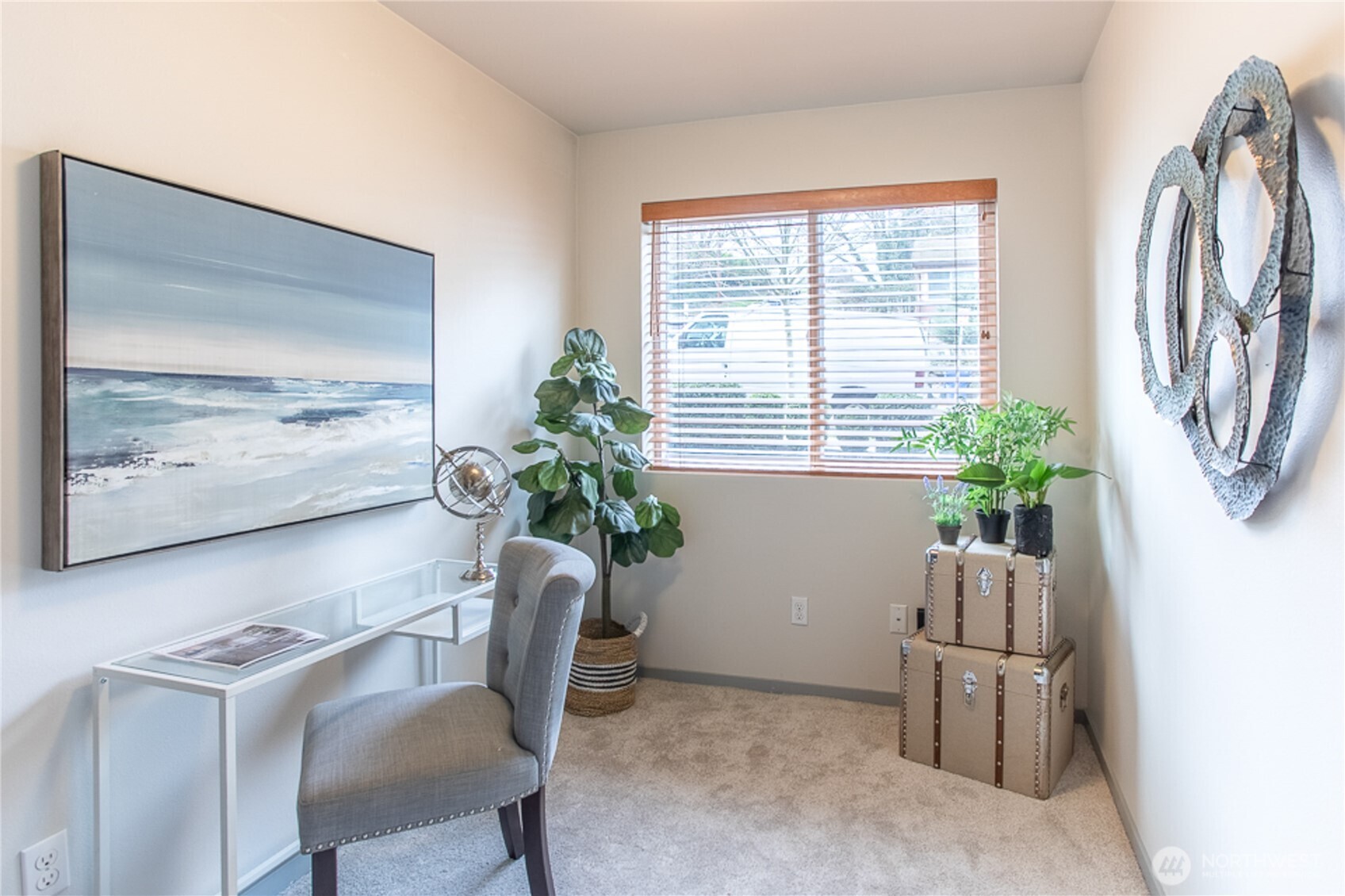 Bedroom on Main Floor - currently staged as a Home Office.