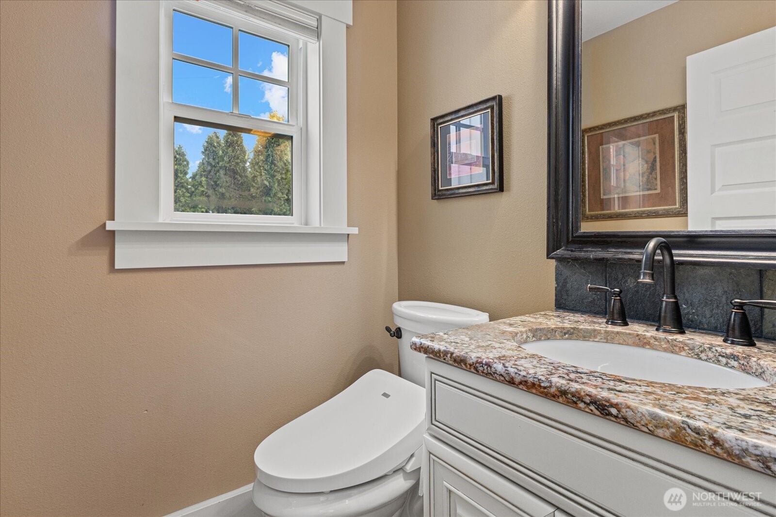 1/2 bathroom off kitchen