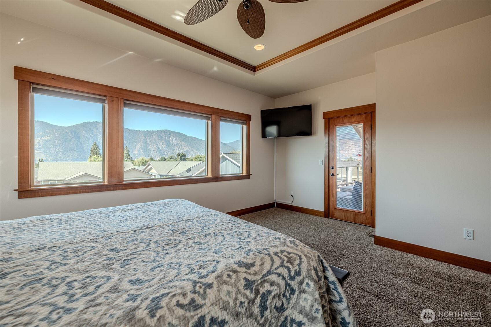 Primary bedroom custom built in walk in closet