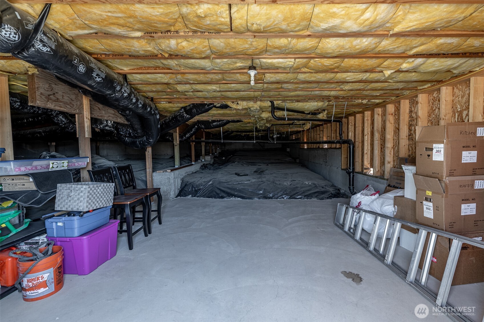 Extra storage space in basement.
