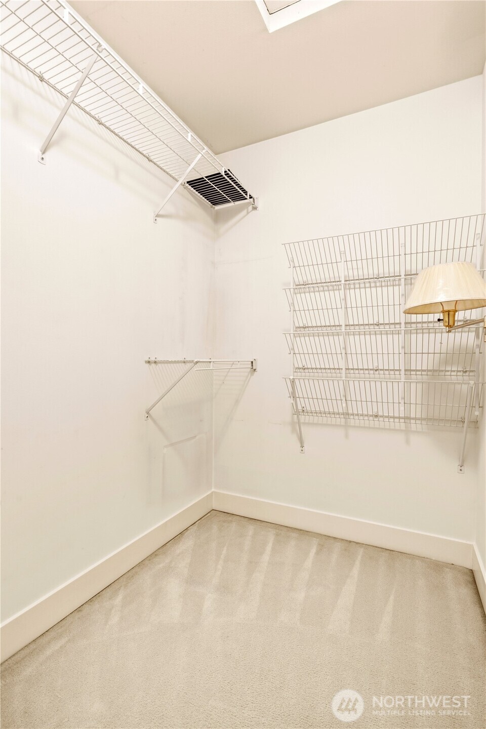 Upstairs bedroom has walk-in closet