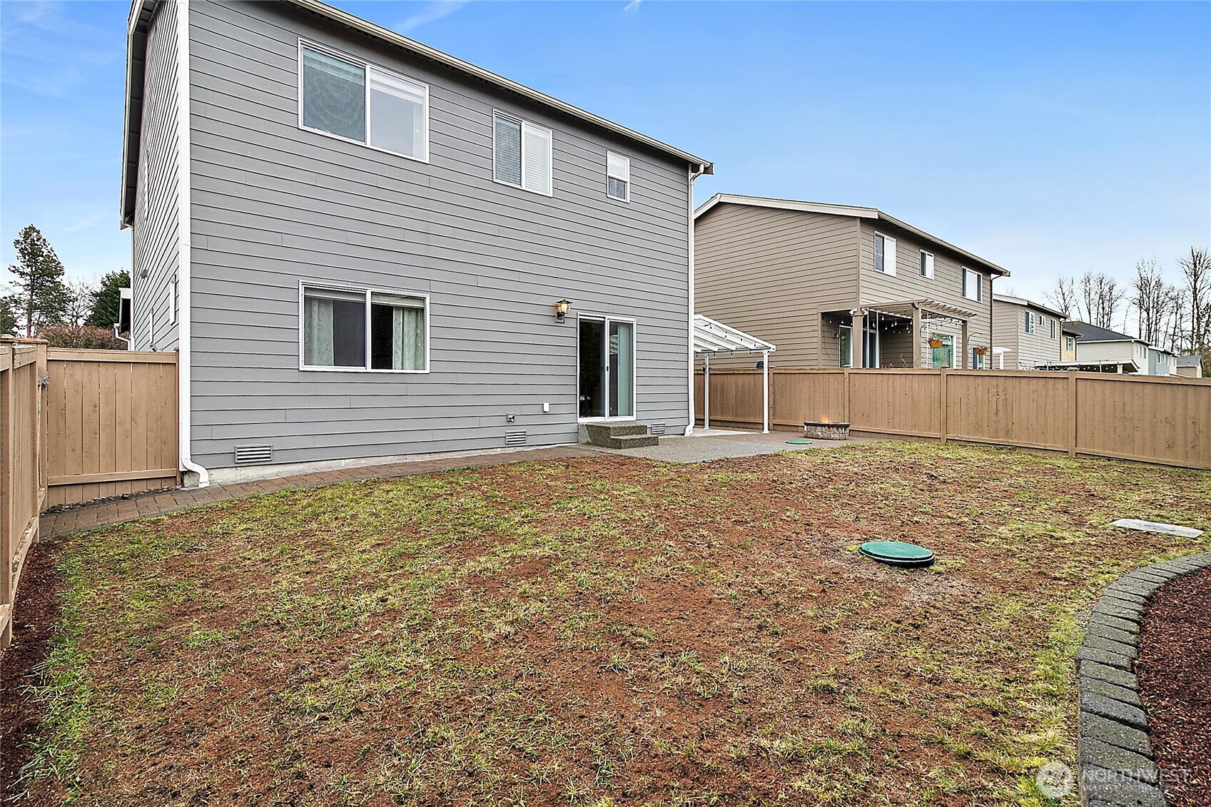 Large fully fenced backyard. Yard has just been re-seeded.