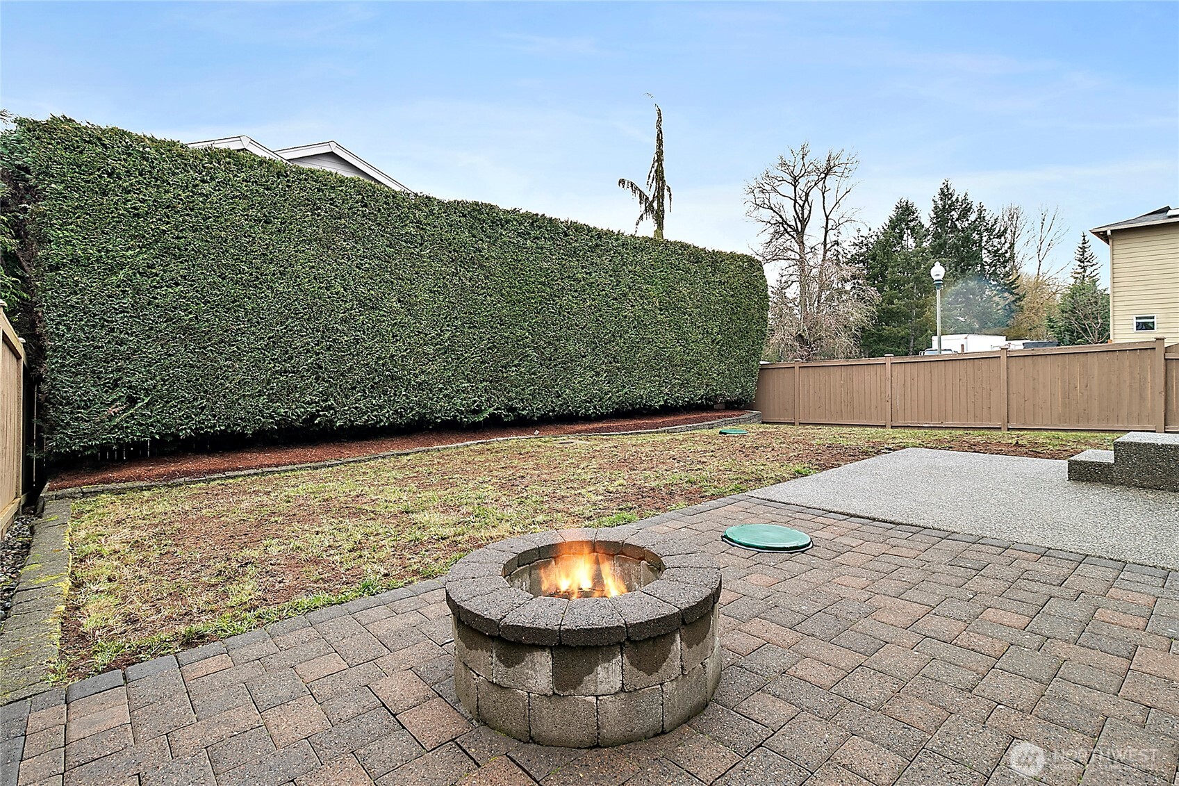 Outdoor fire pit perfect for gatherings.