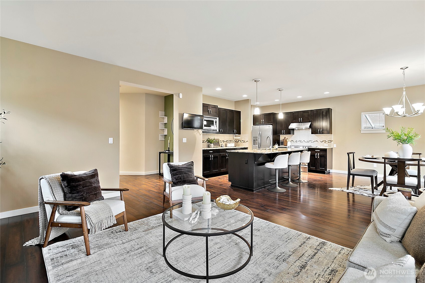 Open concept living space perfect for gatherings.