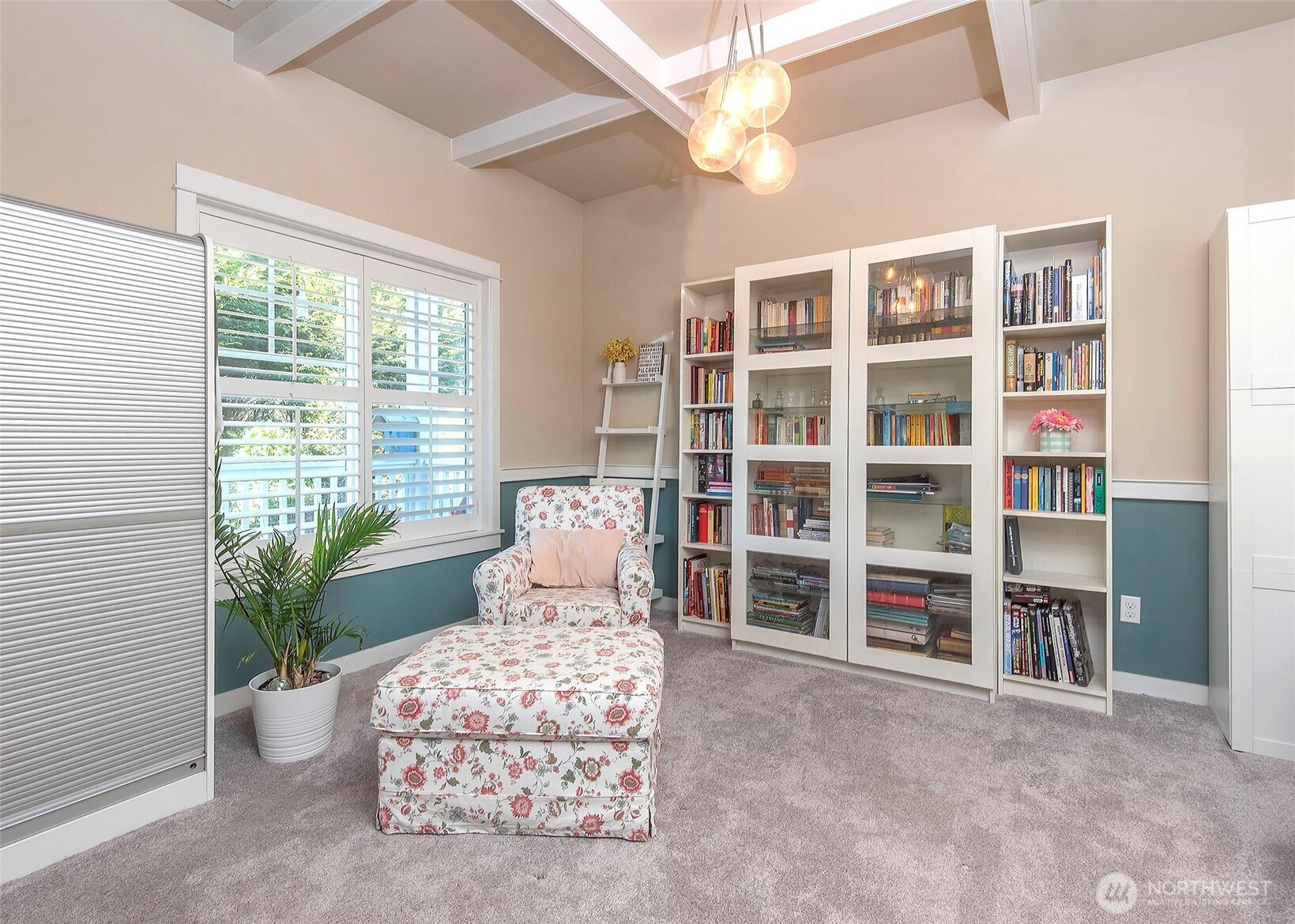 Beautiful wood-wrapped windows throughout this quality-built home.