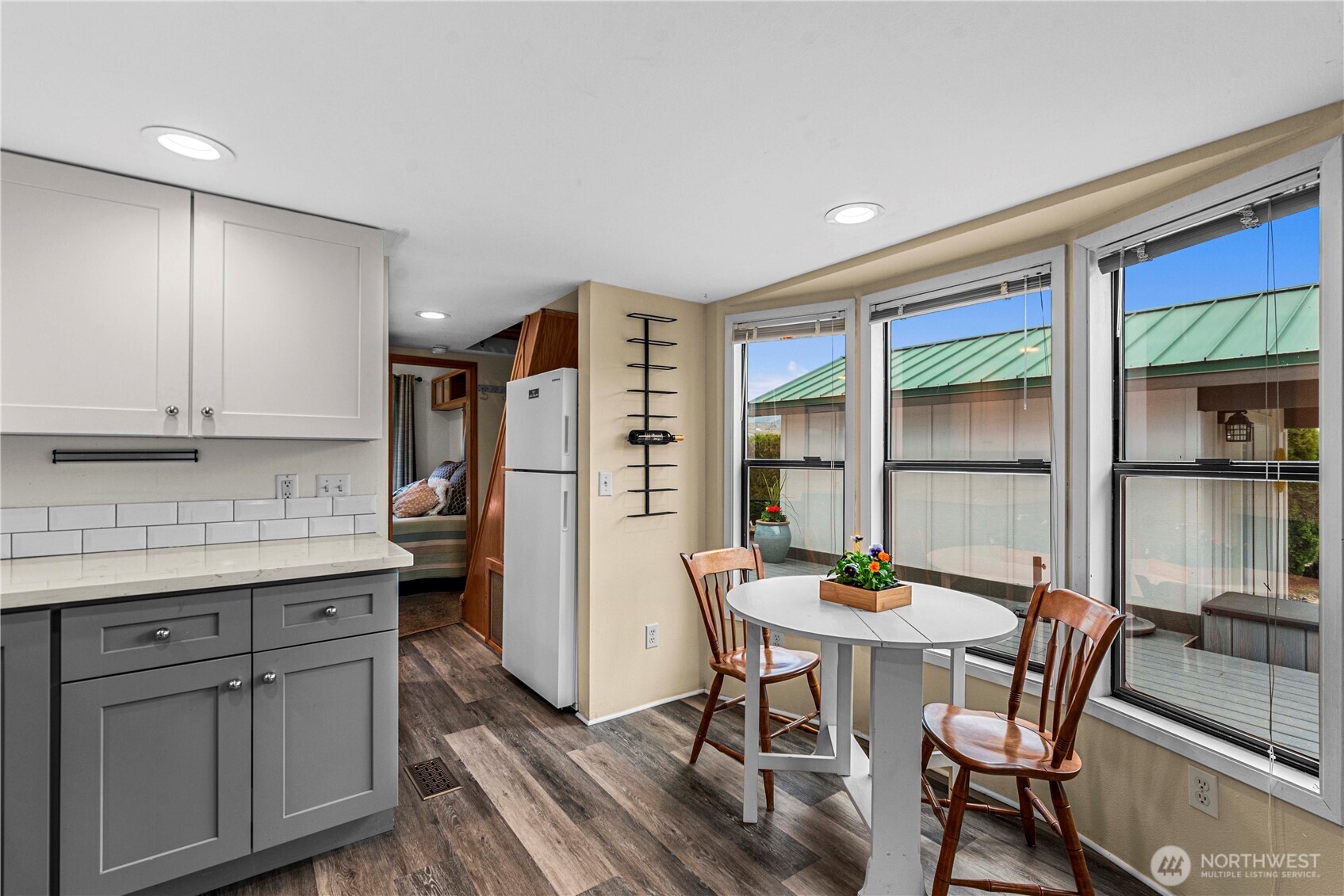 Sleeping casita is just steps away. Close enough to be convenient, far enough to provide privacy.