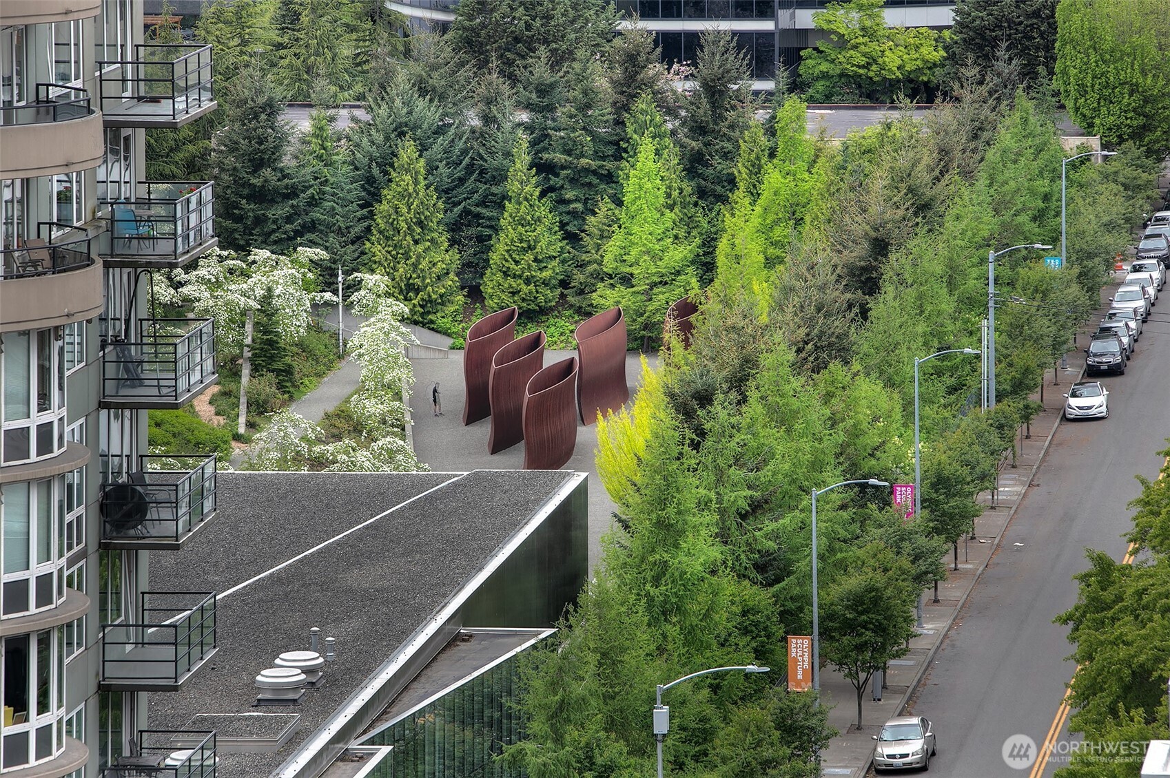 View of the Olympics.