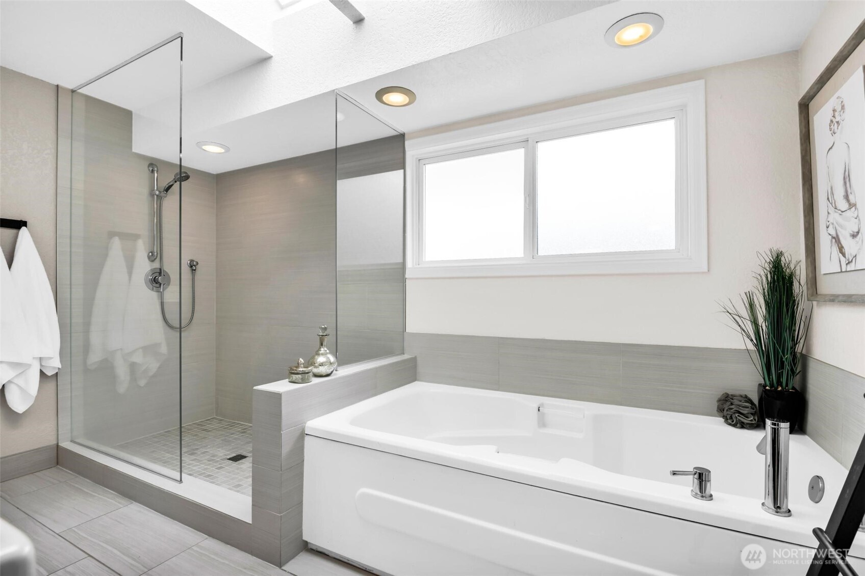 Skylights and luxurious shower