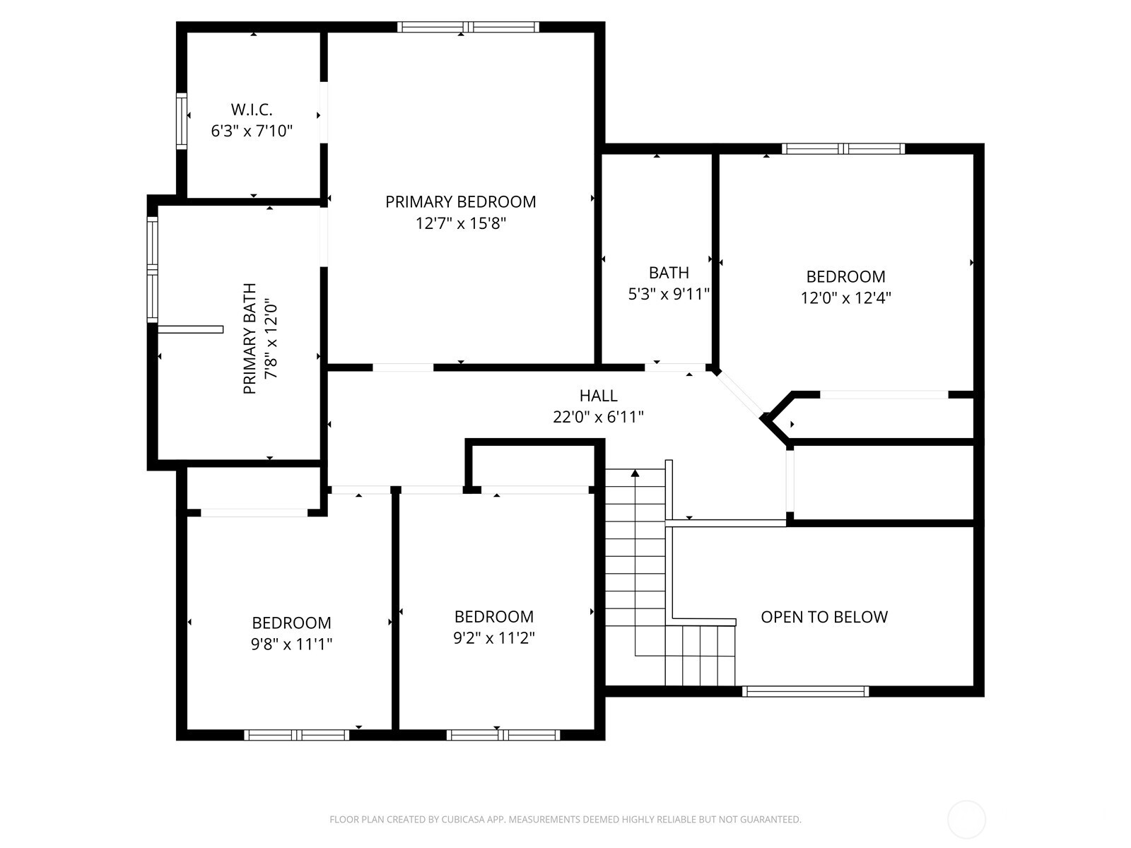 Second Floor: Buyer to verify measurements