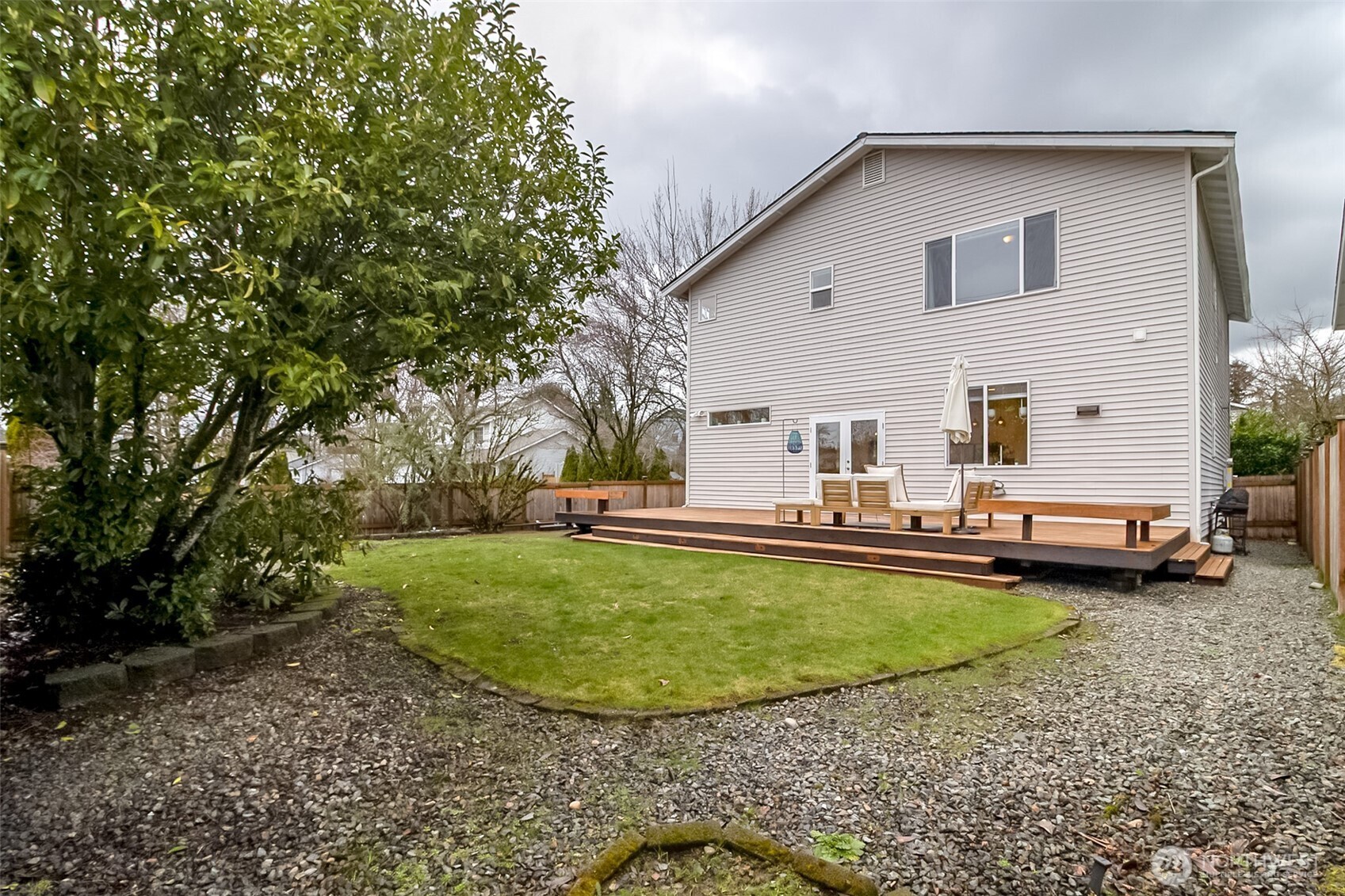 Backyard and deck.