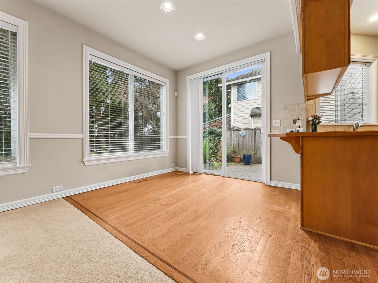 Dinette off kitchen and sliding glass door to patio-virtual staging