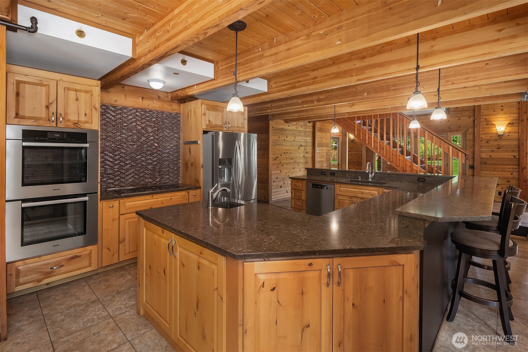 Ample counter space in kitchen.