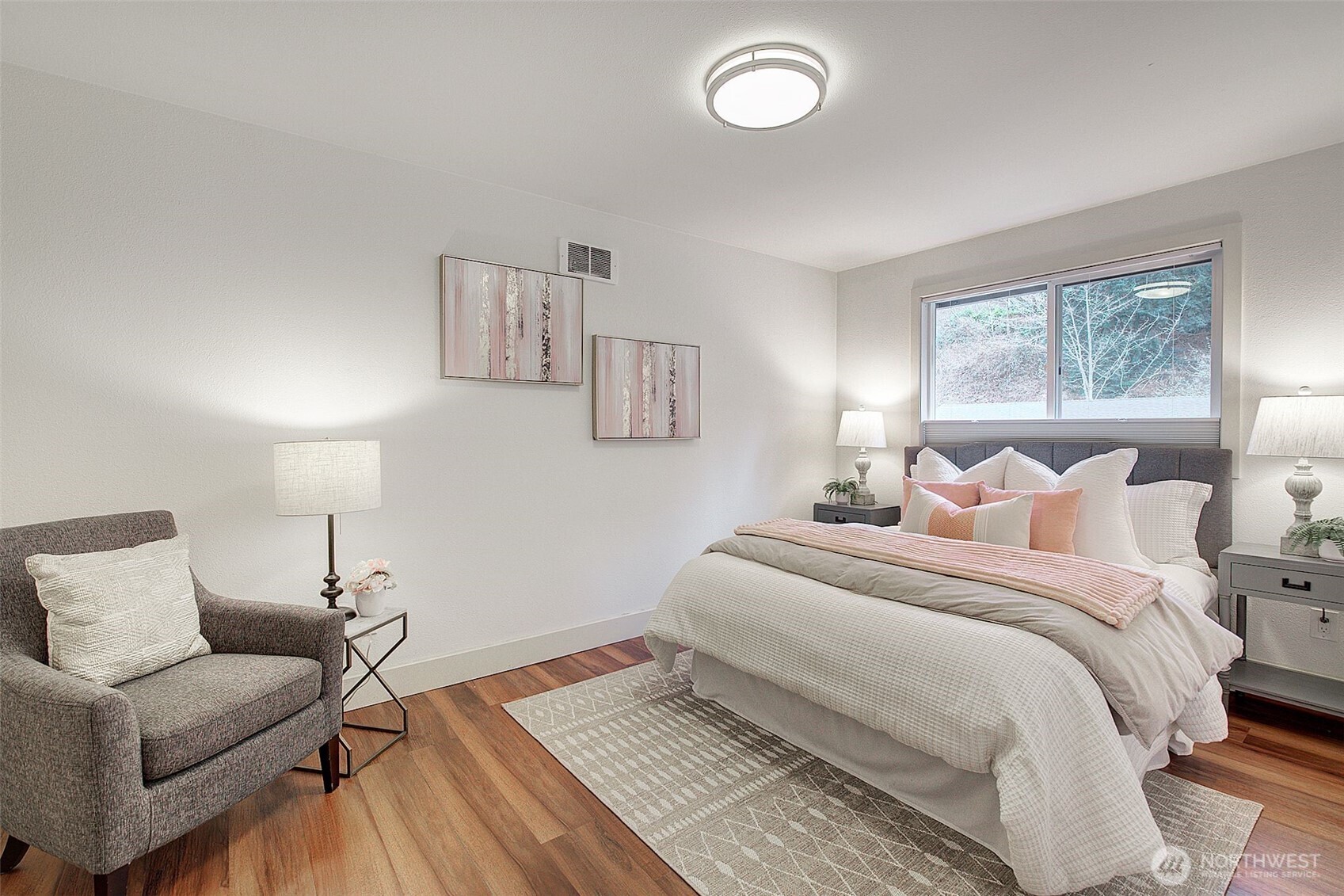 A second bedroom could serve easily as a convenient home office.