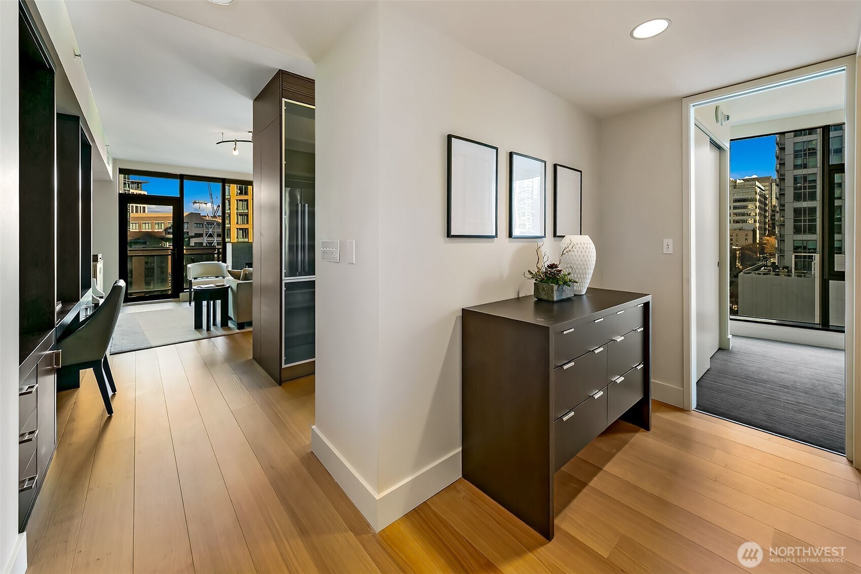 Generous layout with room for multi-purpose used furniture in corridor in front of 2nd bedroom and 2nd bath.