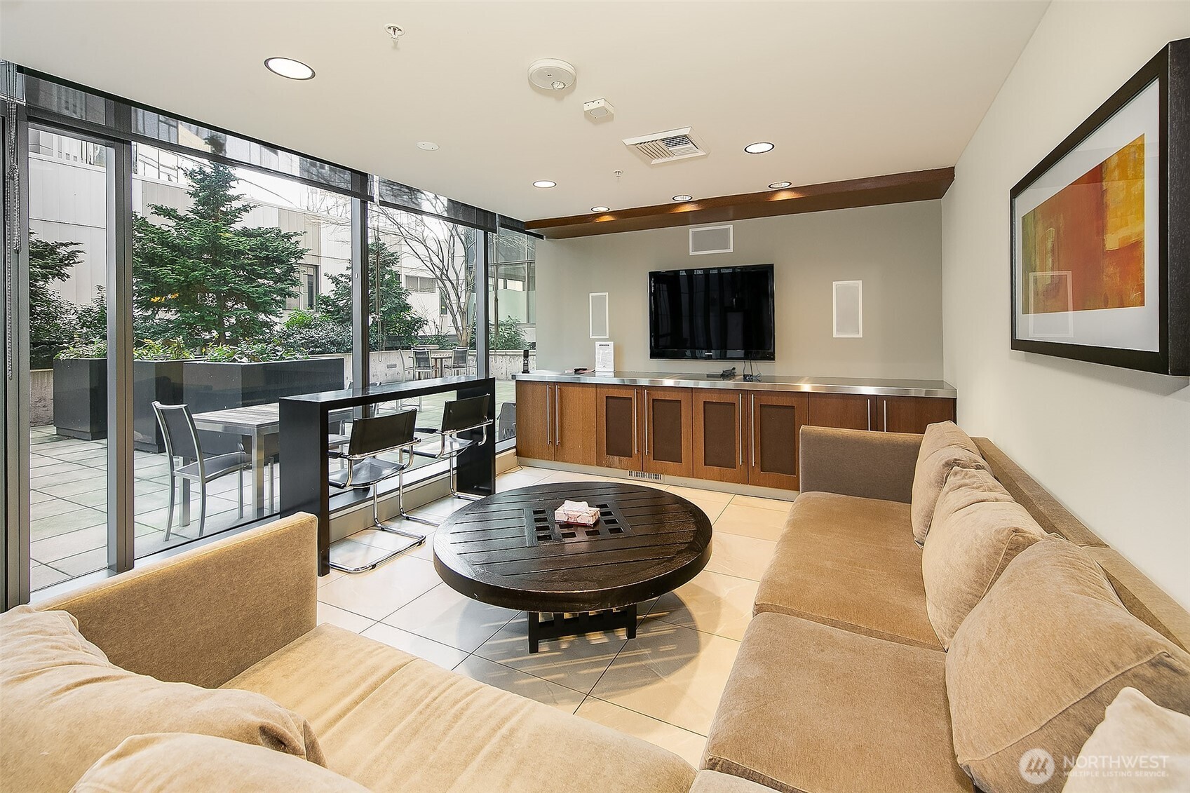 Take in a sporting event on TV or just curl up with a book, this comfortable TV room is available for you.