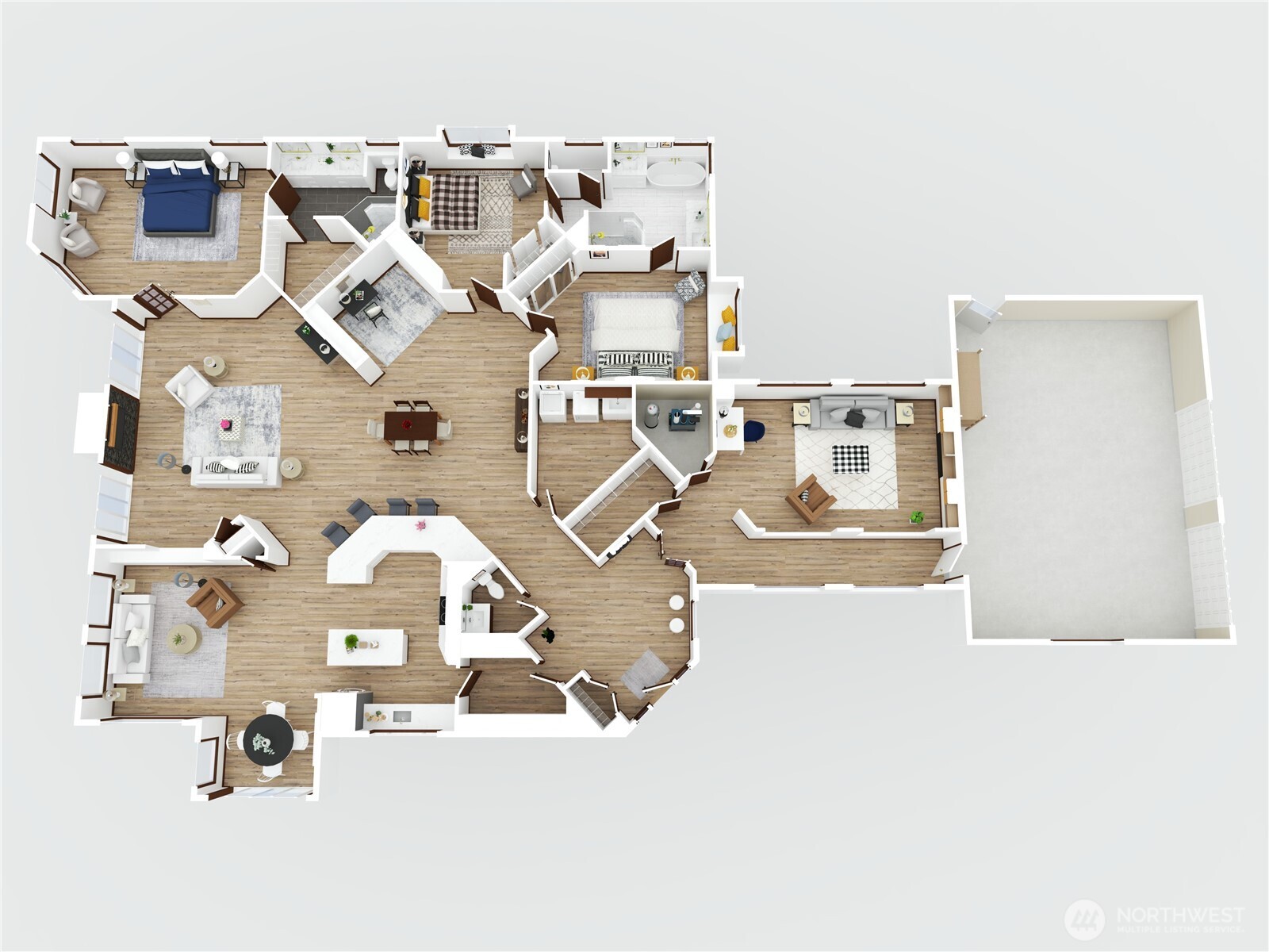 The Main House Floor Plan that exemplifies the ease of One-Level Living!