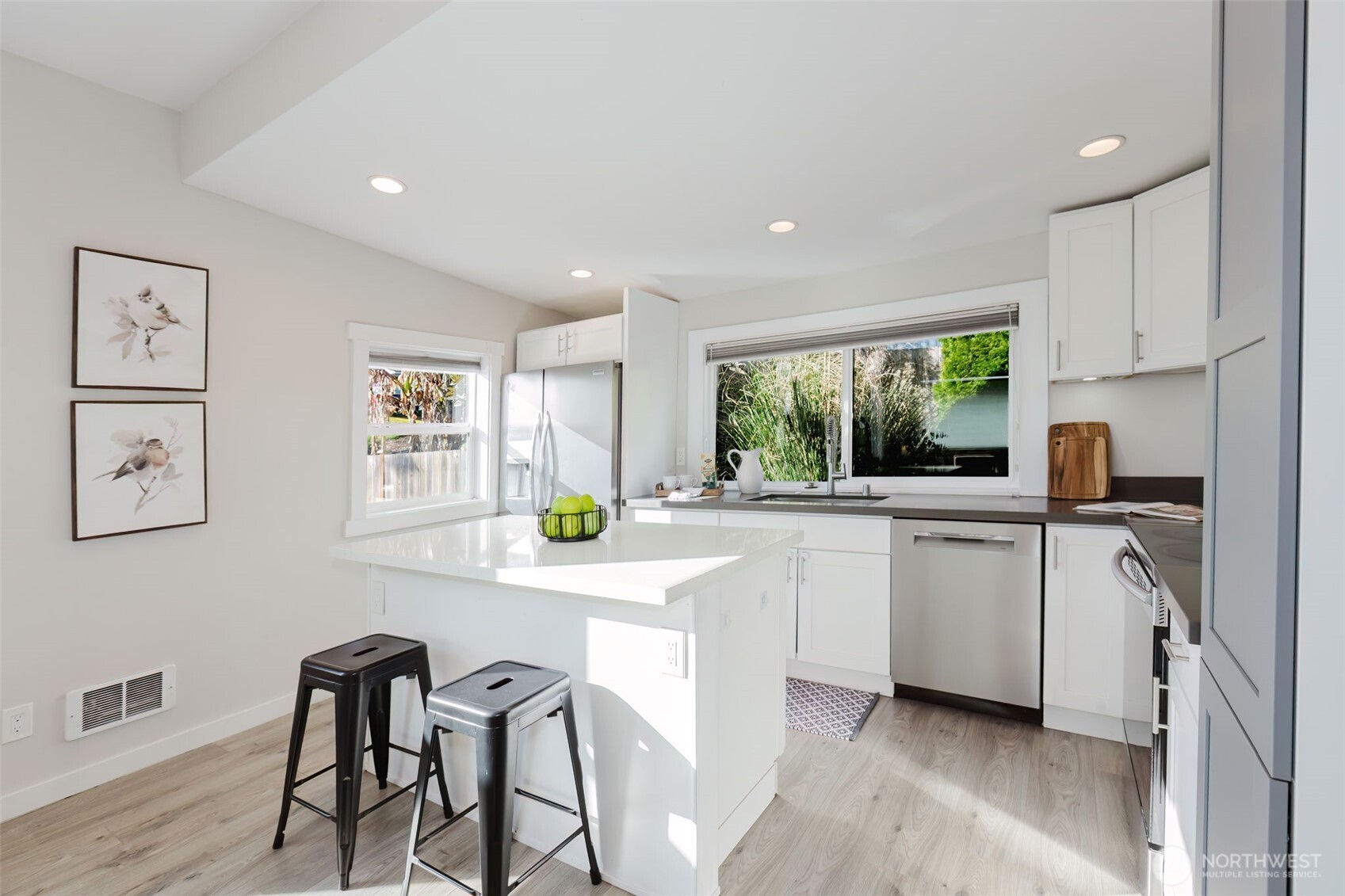 Natural, clean lighting in this beautifully updated kitchen