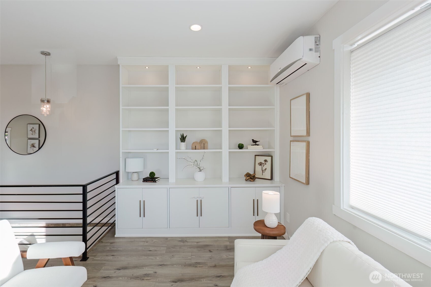 Custom shelving offers tasteful and refined storage