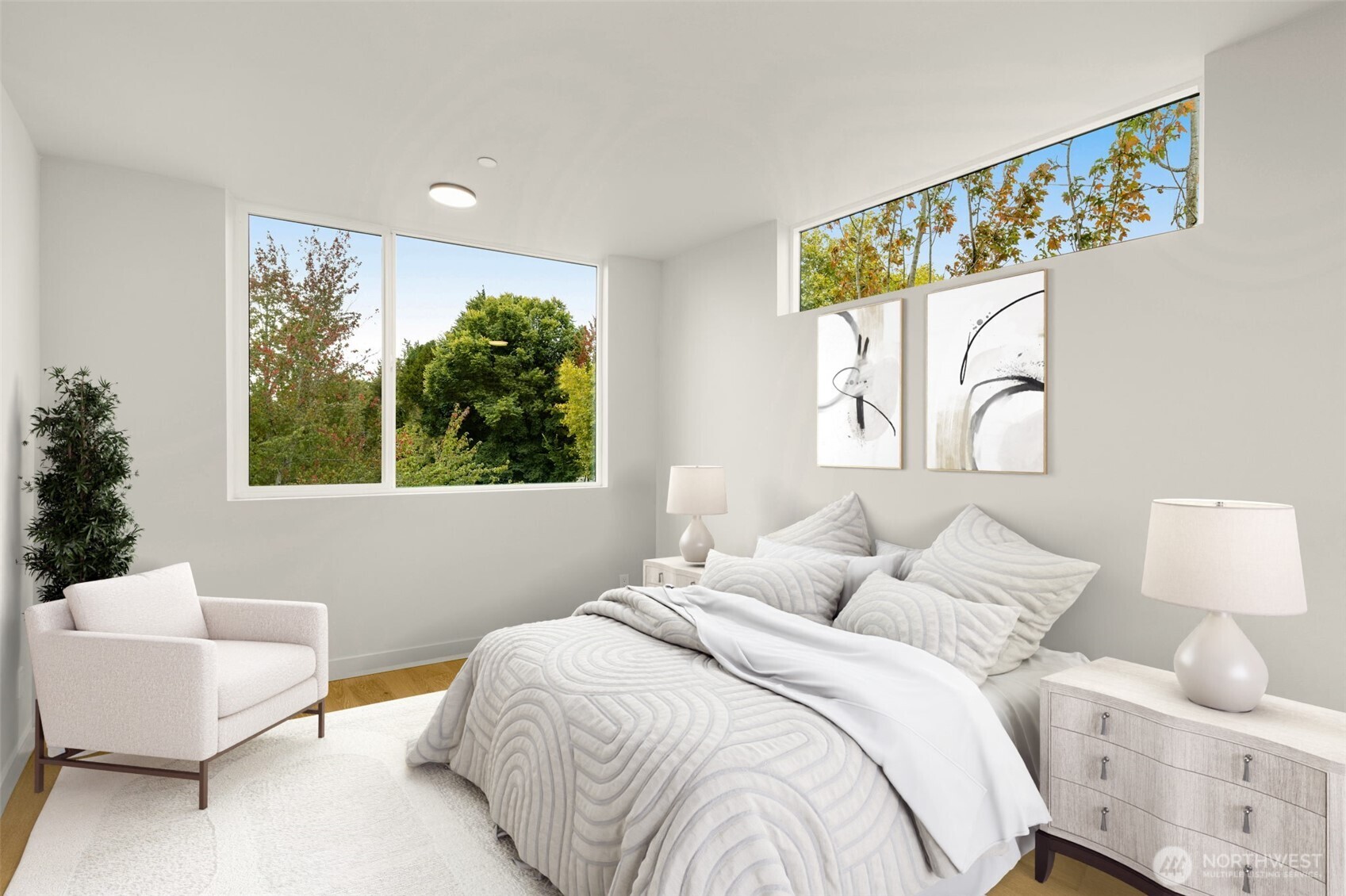 Nestled among a lush green canopy on a quiet street, this home offers a rare blend of modern luxury and tranquil privacy