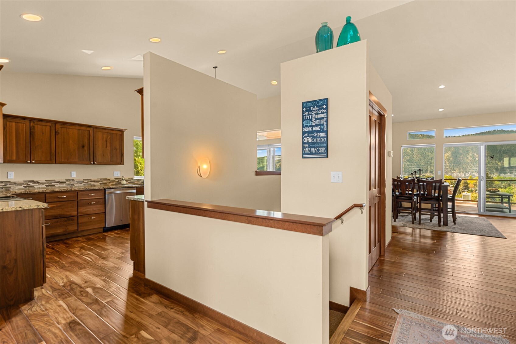 Entry looking into the kitchen and dining room