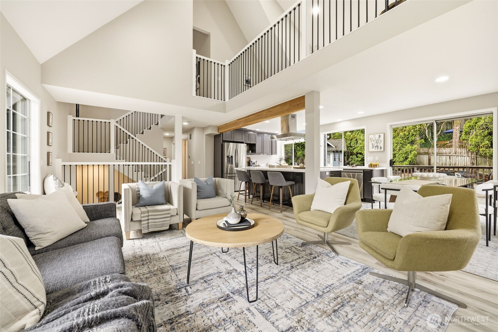 Open, airy living and dining spaces