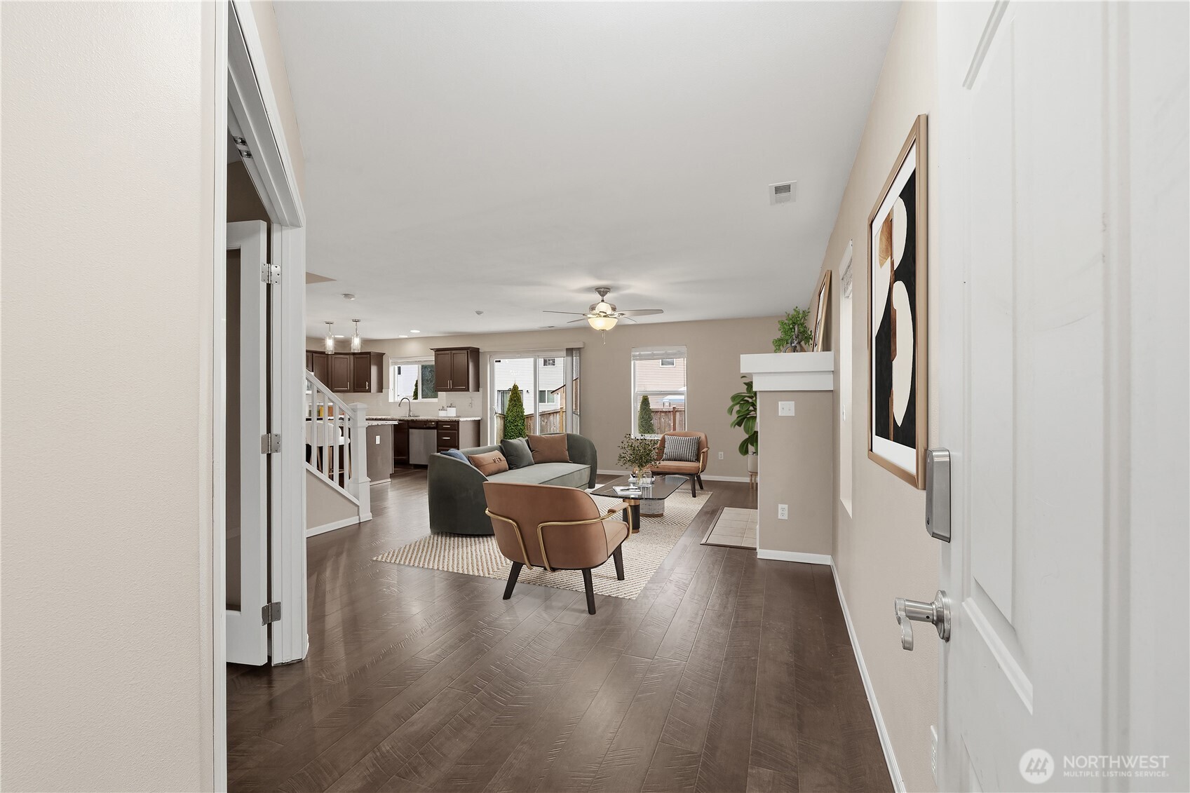 Inviting entry with clear sightlines into main living areas.