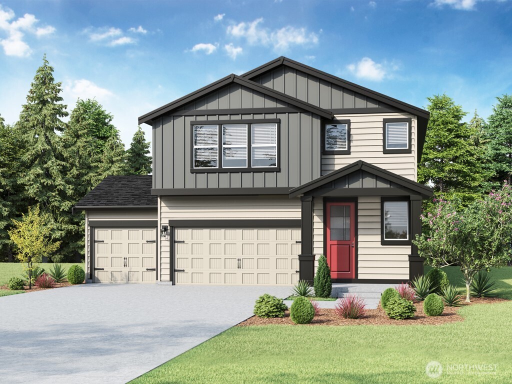 The tall ceiling and wide hallway welcome you inside.  Picture for representational purposes only, colors and features may vary.