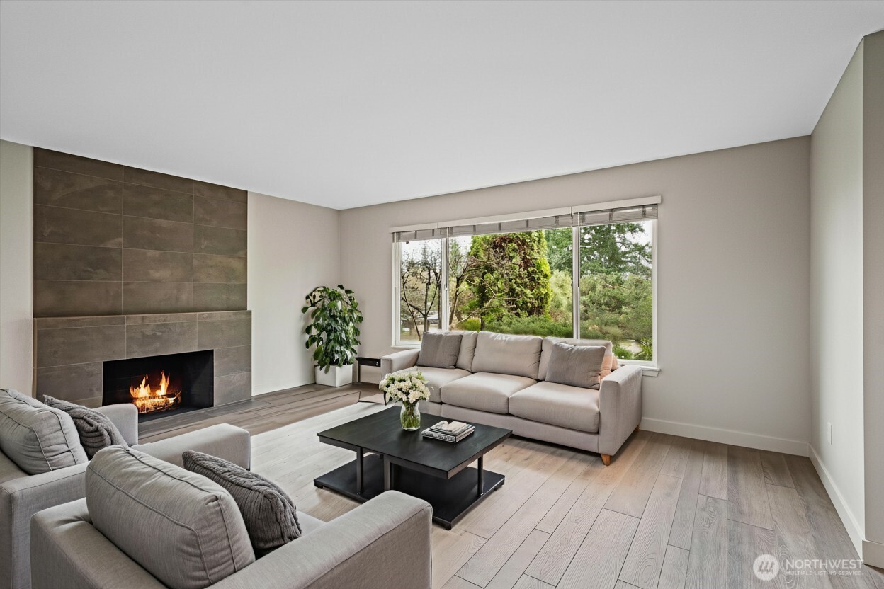 Virtually staged living room -