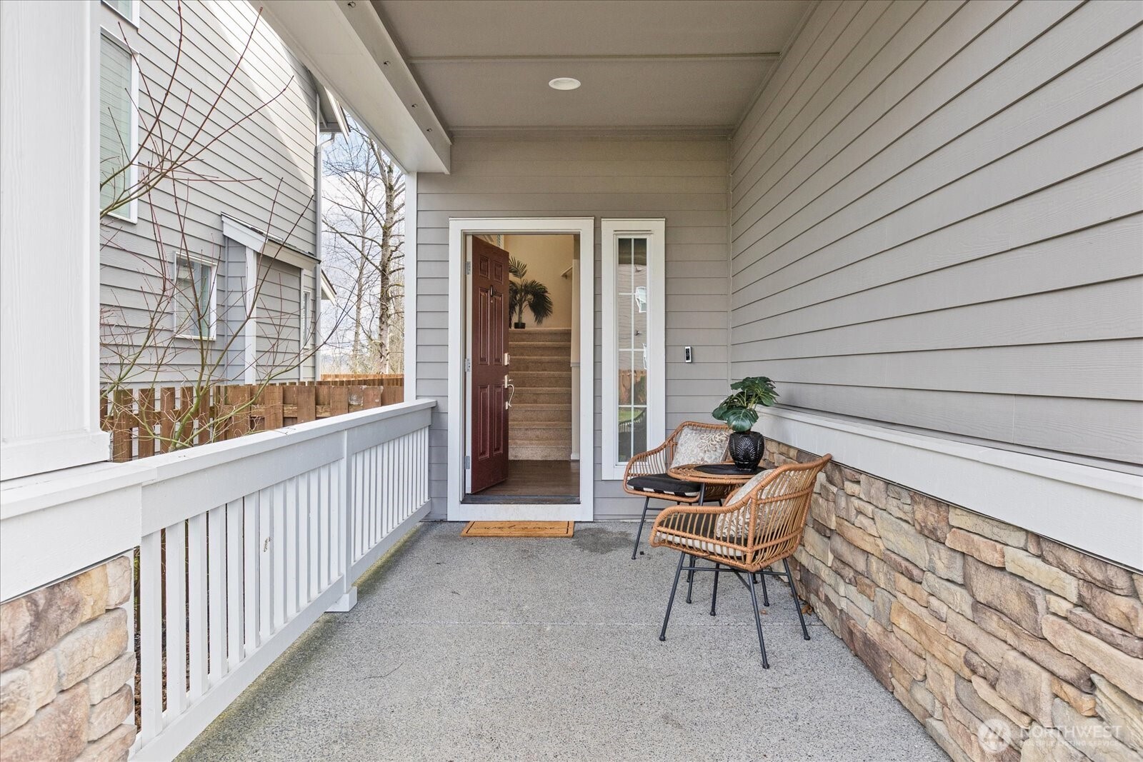 Covered porch upon entry