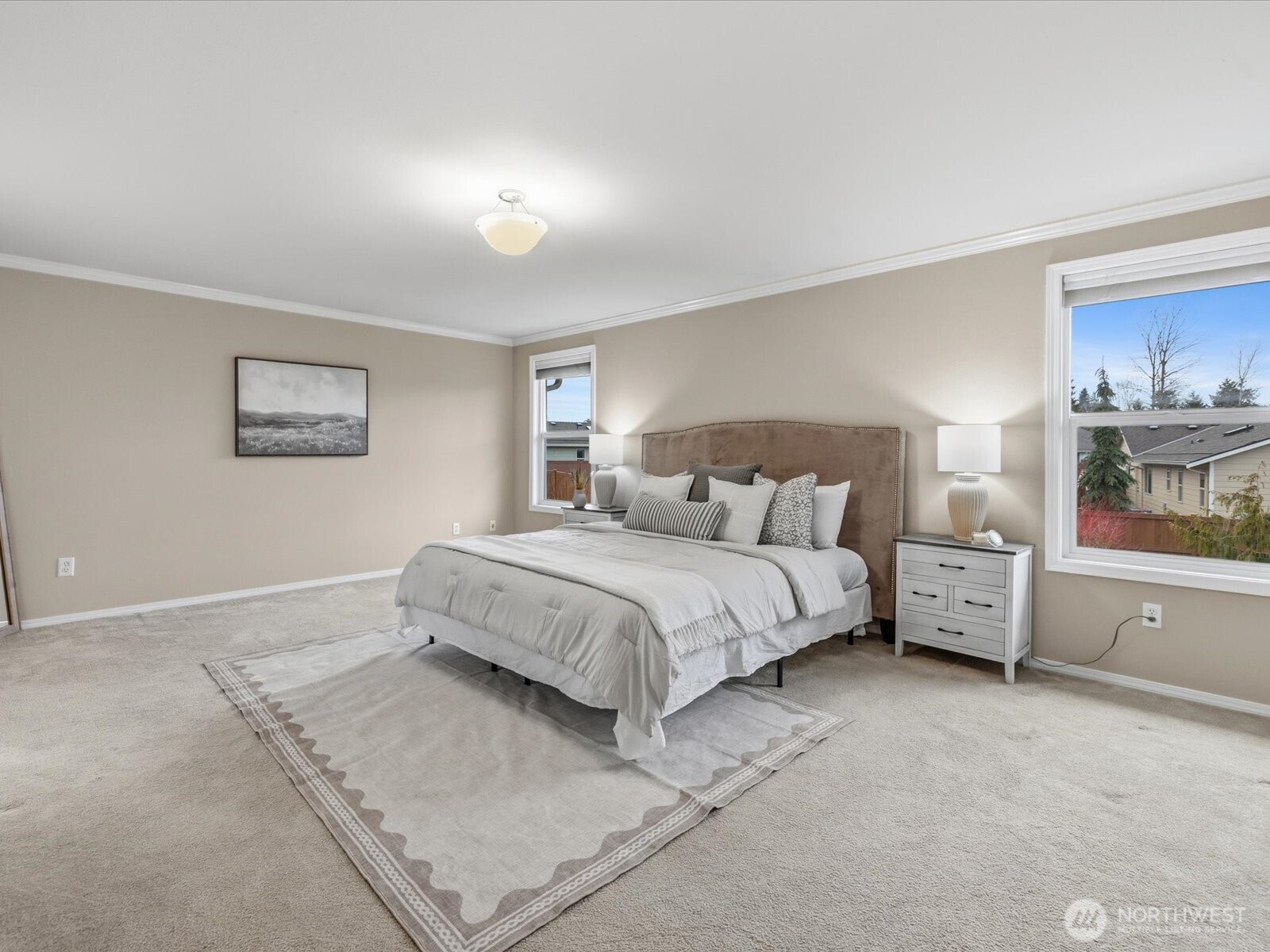 Powder room conveniently located on first floor.