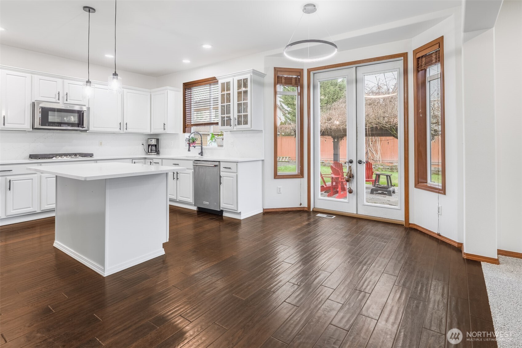 Kitchen with builder's addition of Bay